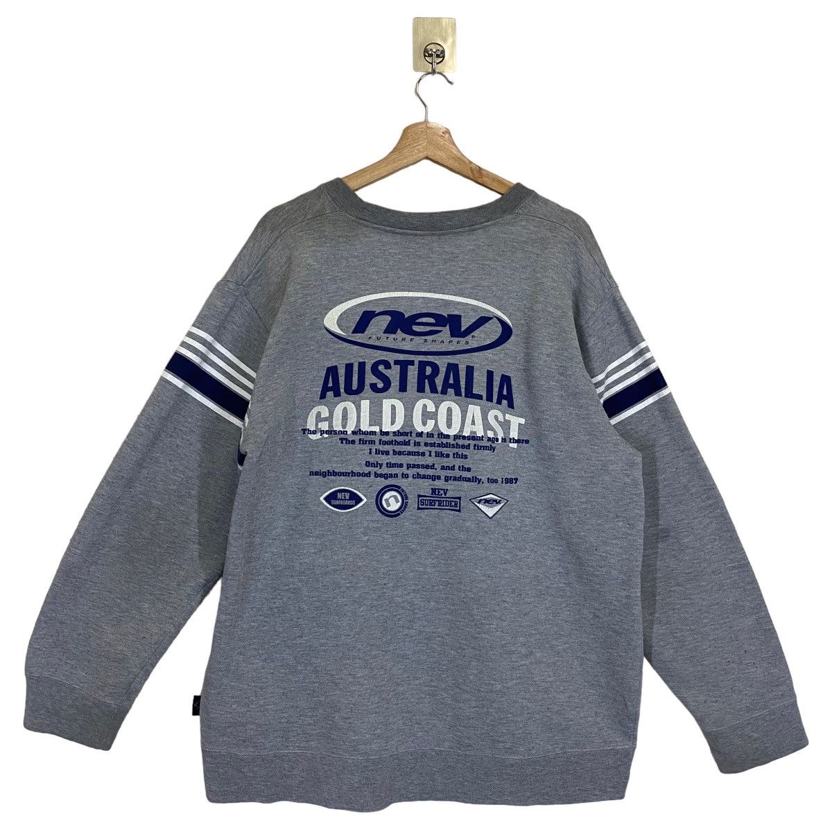 Japanese Brand × Vintage Vintage 90s Nev Big Logo Crewneck Sweatshirt Size M Size US M / EU 48-50 / 2 - 1 Thumbnail