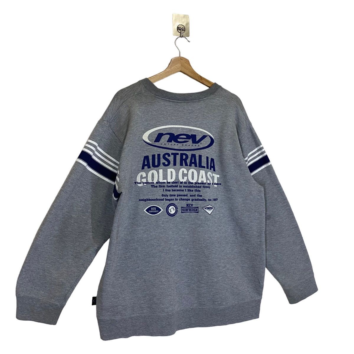 Japanese Brand × Vintage Vintage 90s Nev Big Logo Crewneck Sweatshirt Size M Size US M / EU 48-50 / 2 - 2 Thumbnail