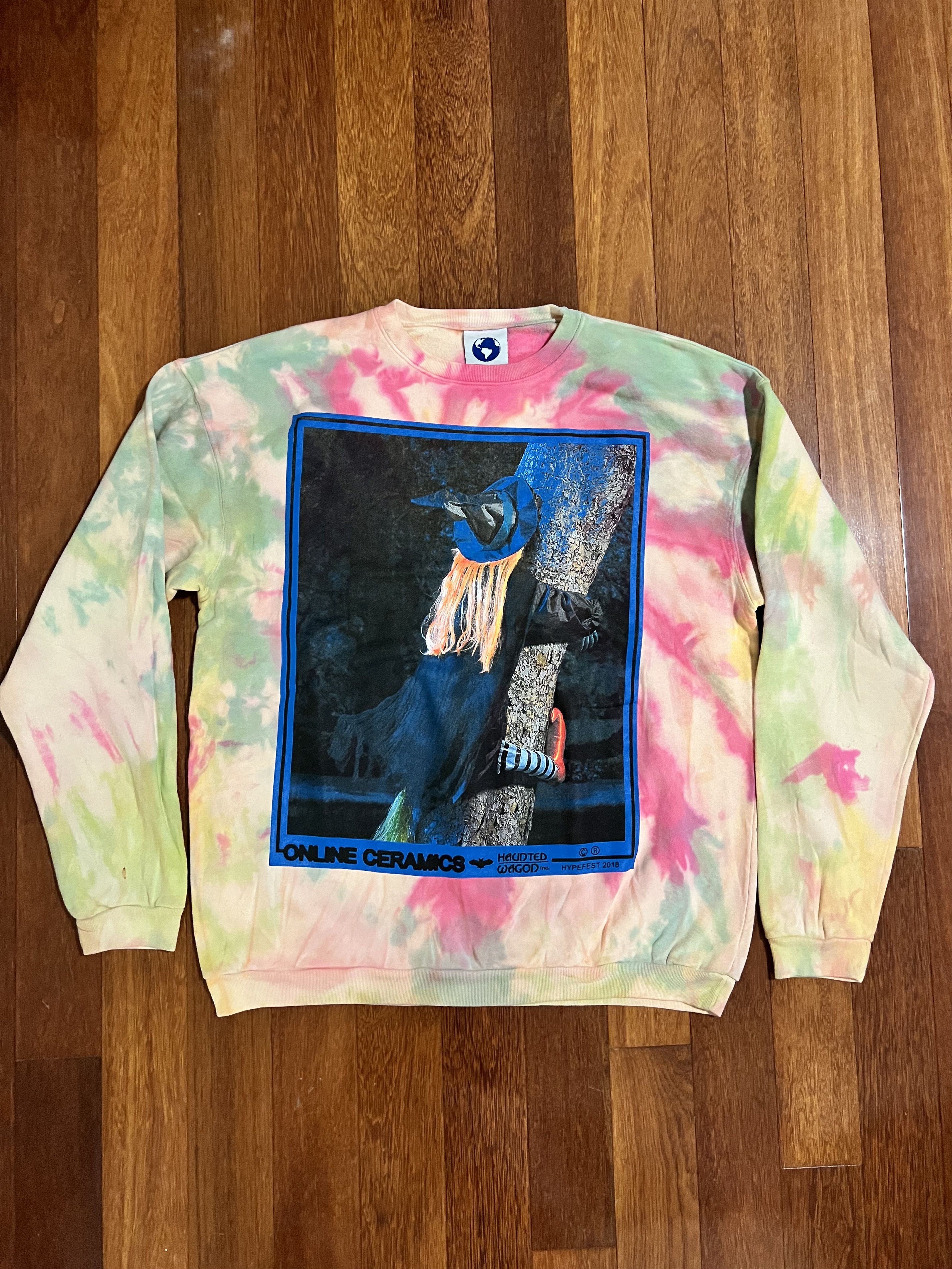 Pre-owned Online Ceramics 2018  Jimi Wordsearch Crewneck In Orange