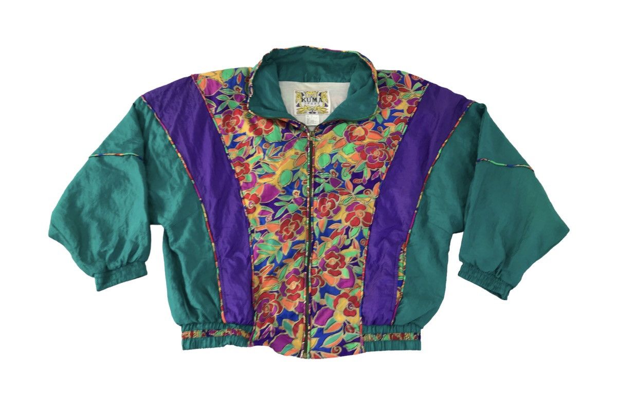 Japanese Brand × Vintage Kuma Sport Zipper Multi Colour Floral Bomber Style Size US L / EU 52-54 / 3 - 1 Thumbnail