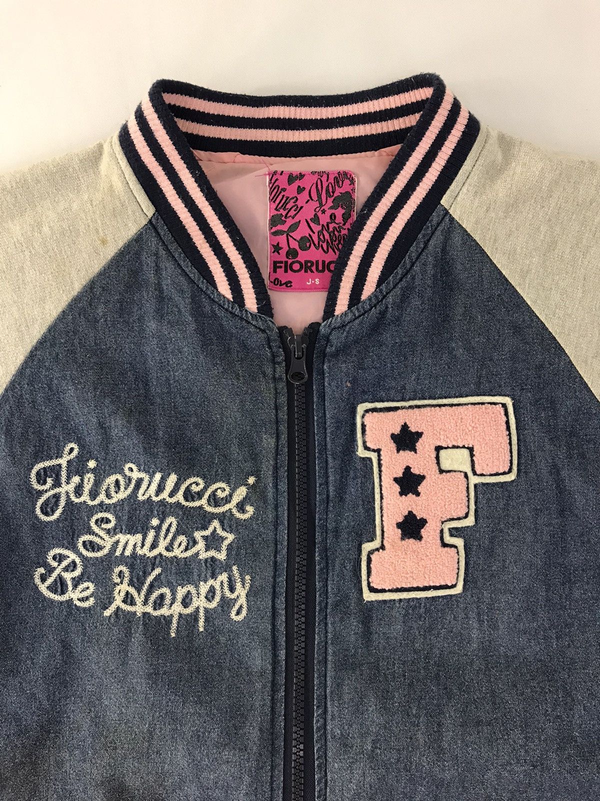 Fiorucci × Vintage Fiorucci Denim Sweatshirt Jacket Zipper Striped Style Size US S / EU 44-46 / 1 - 4 Thumbnail