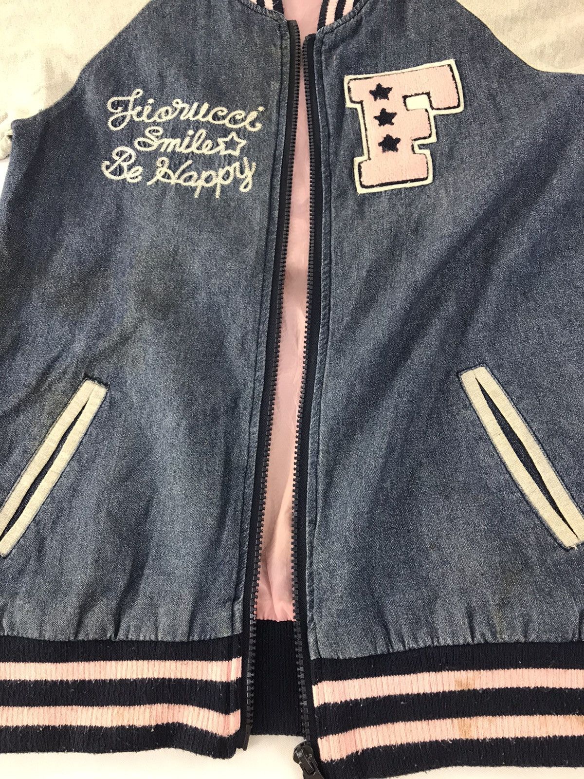 Fiorucci × Vintage Fiorucci Denim Sweatshirt Jacket Zipper Striped Style Size US S / EU 44-46 / 1 - 5 Thumbnail