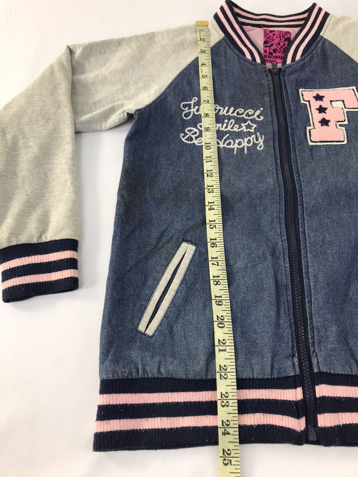 Fiorucci × Vintage Fiorucci Denim Sweatshirt Jacket Zipper Striped Style Size US S / EU 44-46 / 1 - 11 Thumbnail