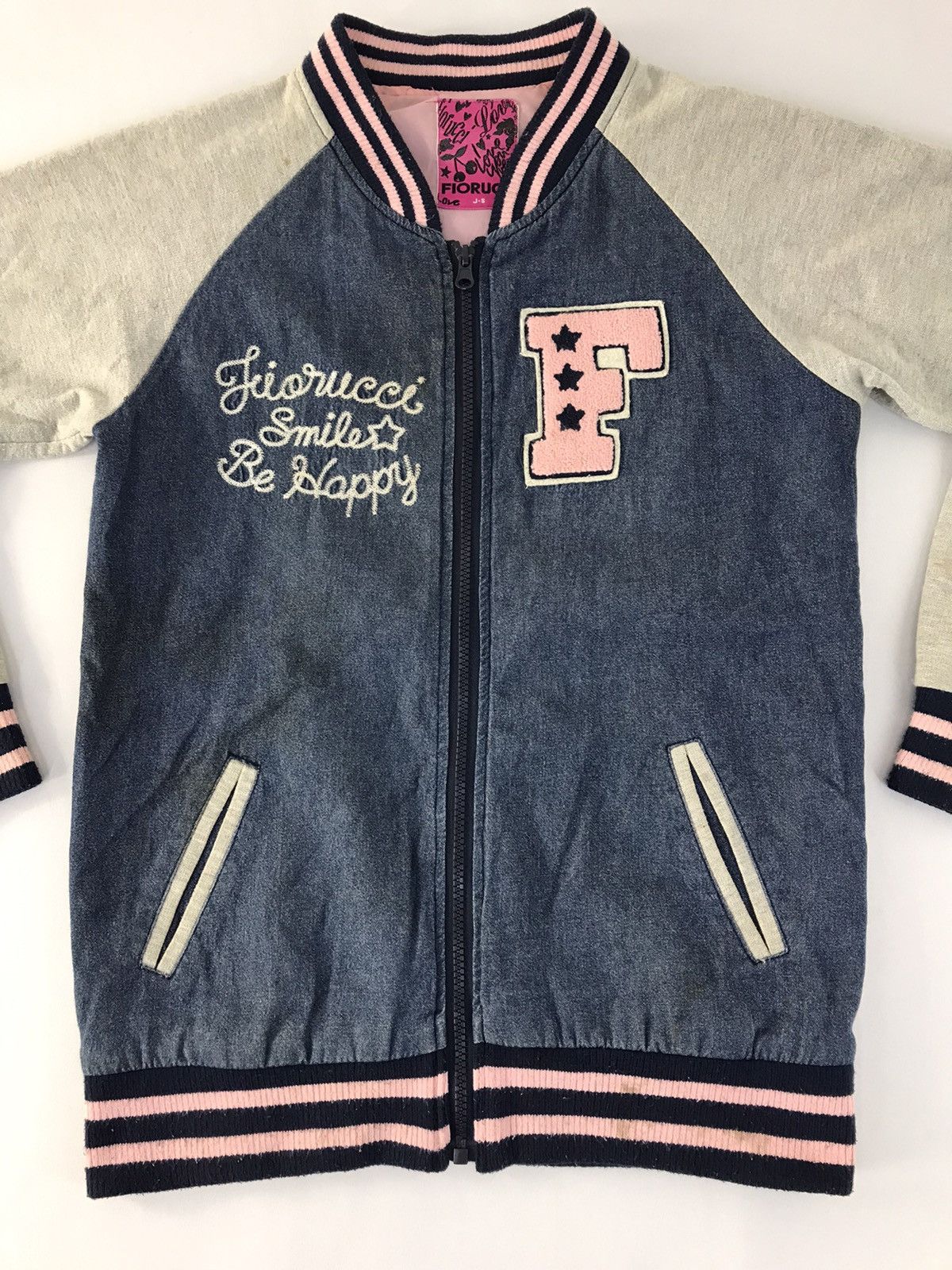 Fiorucci × Vintage Fiorucci Denim Sweatshirt Jacket Zipper Striped Style Size US S / EU 44-46 / 1 - 3 Thumbnail