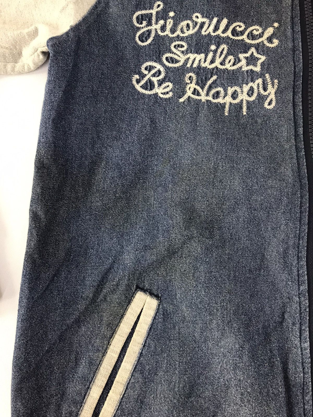 Fiorucci × Vintage Fiorucci Denim Sweatshirt Jacket Zipper Striped Style Size US S / EU 44-46 / 1 - 15 Thumbnail