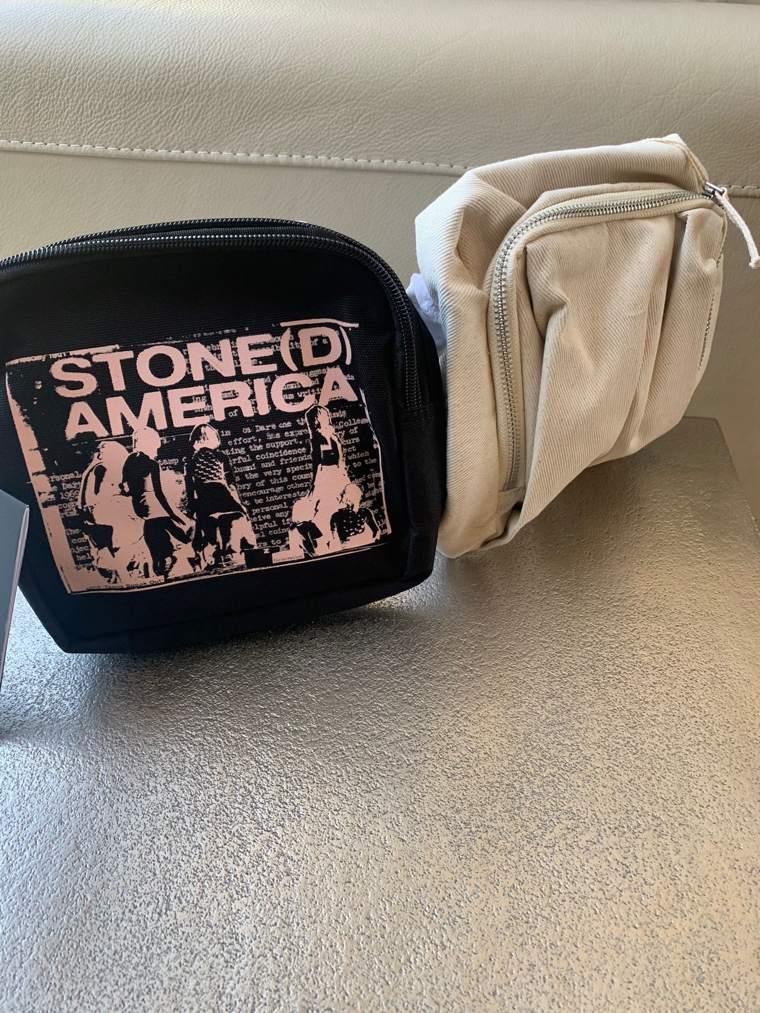 Raf Simons Double R Waist America Mini Bag in Beige Size ONE SIZE - 4 Thumbnail