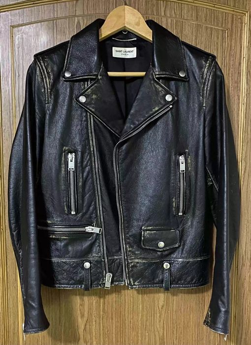 Saint Laurent Paris Saint Laurent Distressed L01 leather jacket