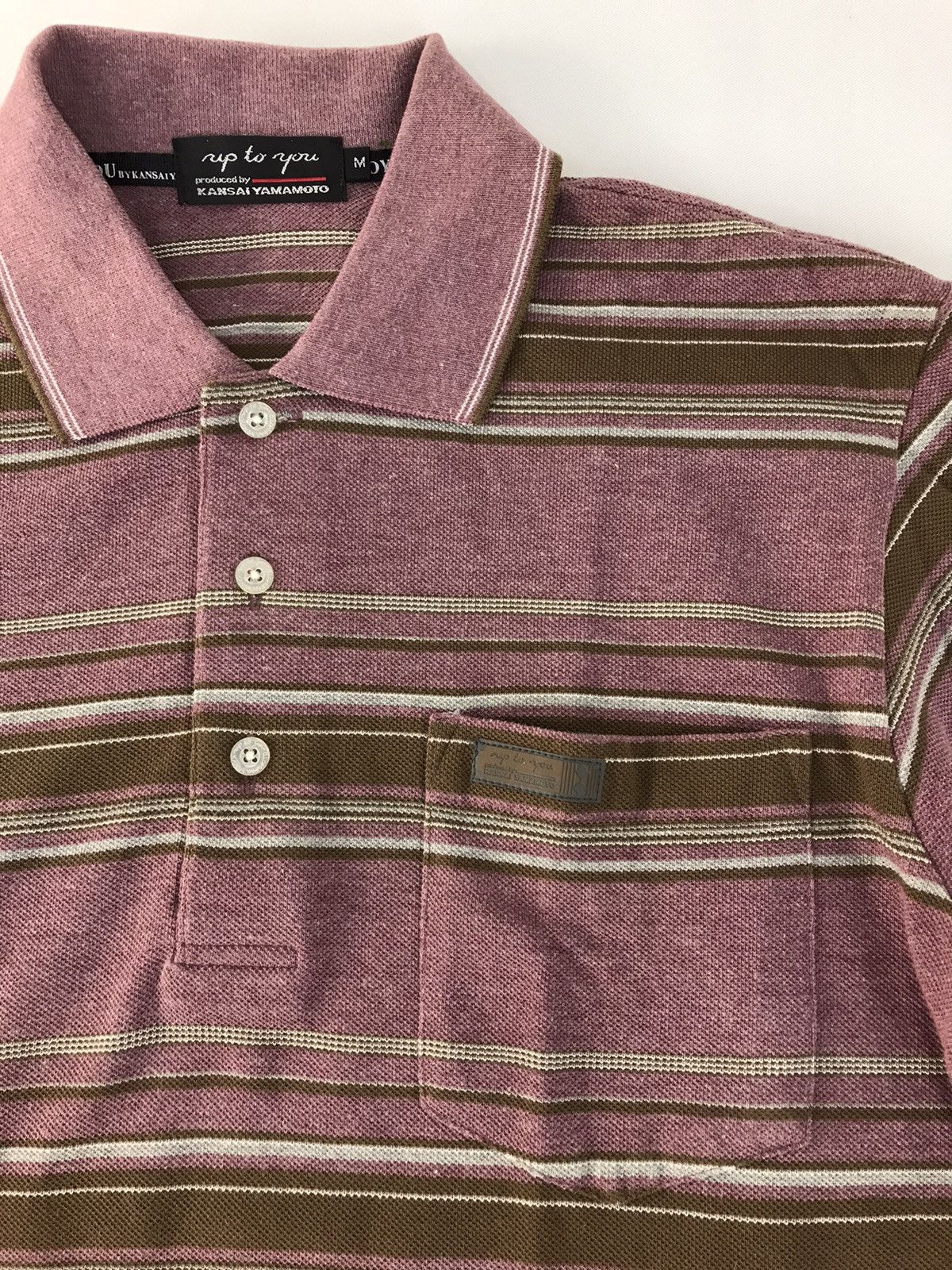 Japanese Brand × Kansai Yamamoto Up To You by Kansai Yamamoto Single Pocket Striped Polo Size US M / EU 48-50 / 2 - 4 Thumbnail
