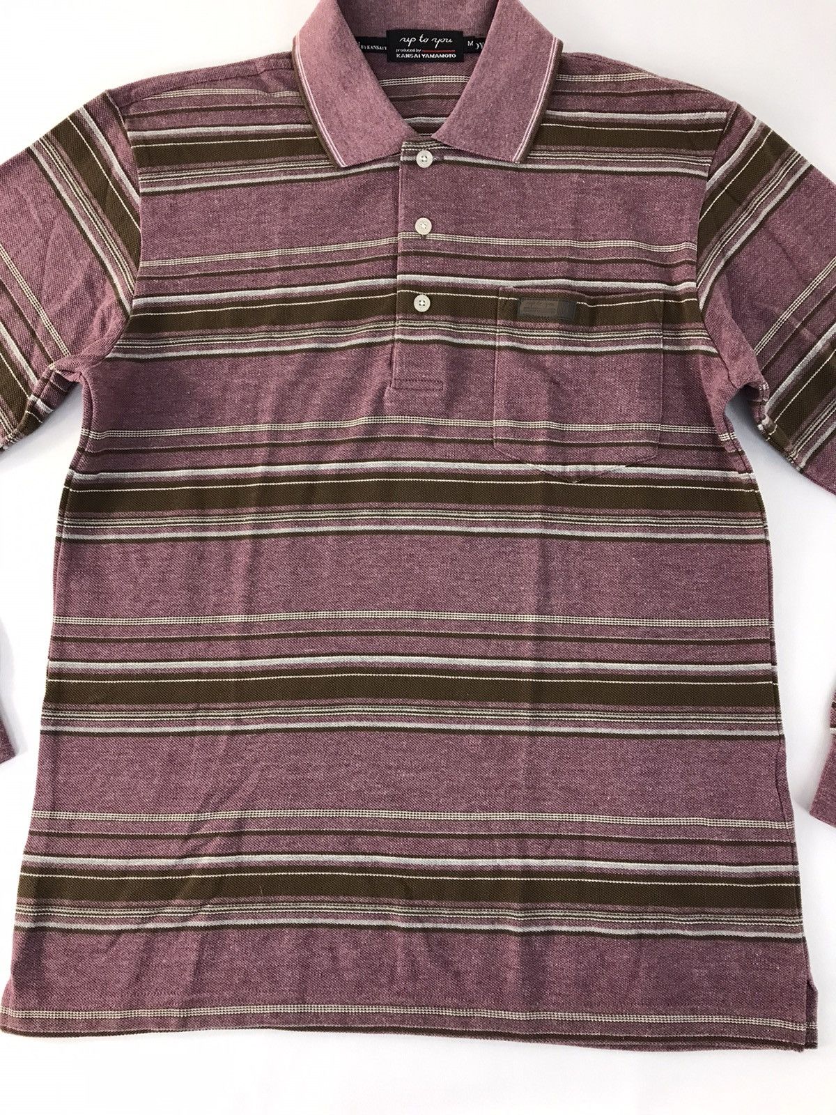 Japanese Brand × Kansai Yamamoto Up To You by Kansai Yamamoto Single Pocket Striped Polo Size US M / EU 48-50 / 2 - 3 Thumbnail