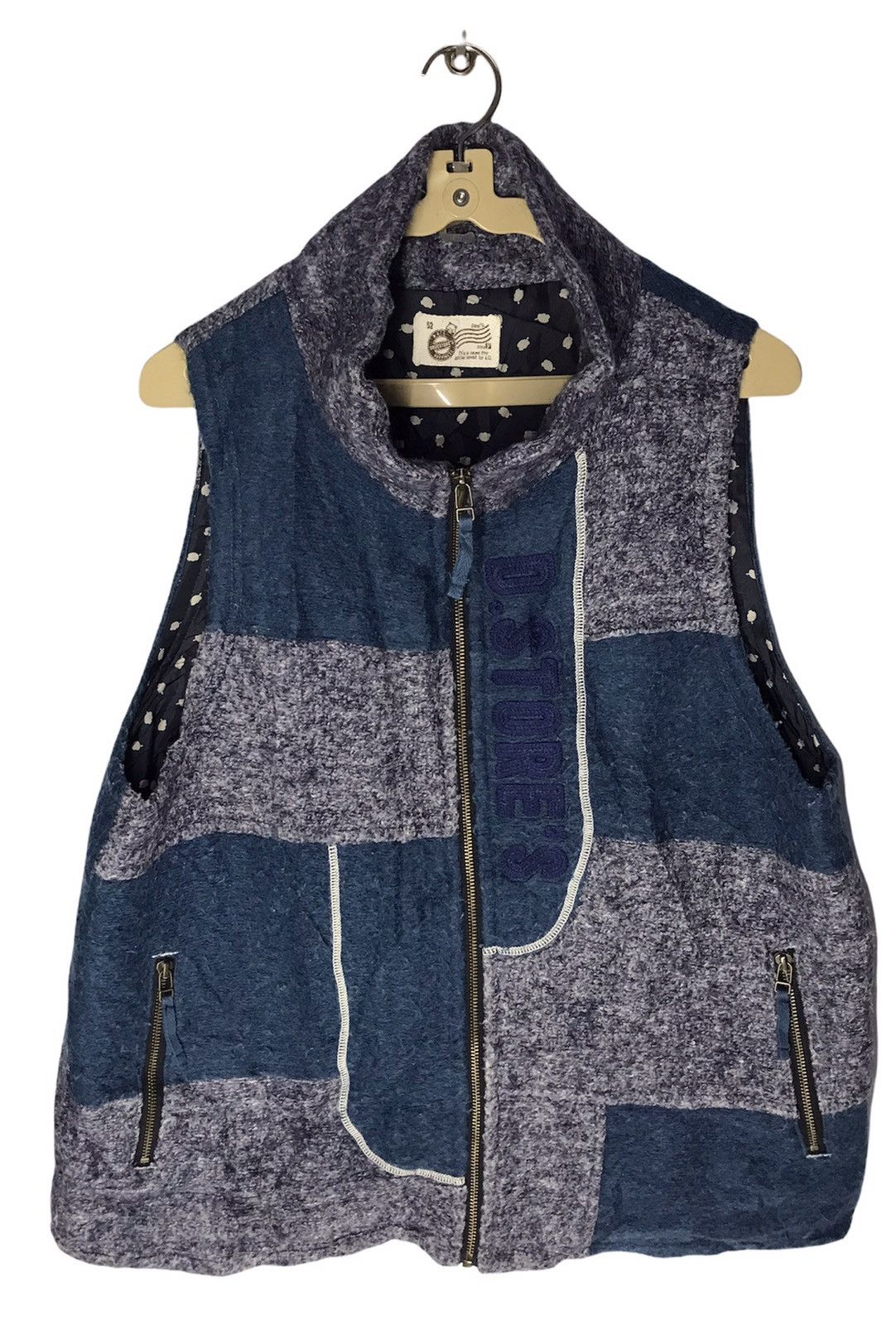 Japanese Brand 🔥offer🔥Drugstore patchwork sleeveless fleece zipper jacket Size US M / EU 48-50 / 2 - 3 Thumbnail