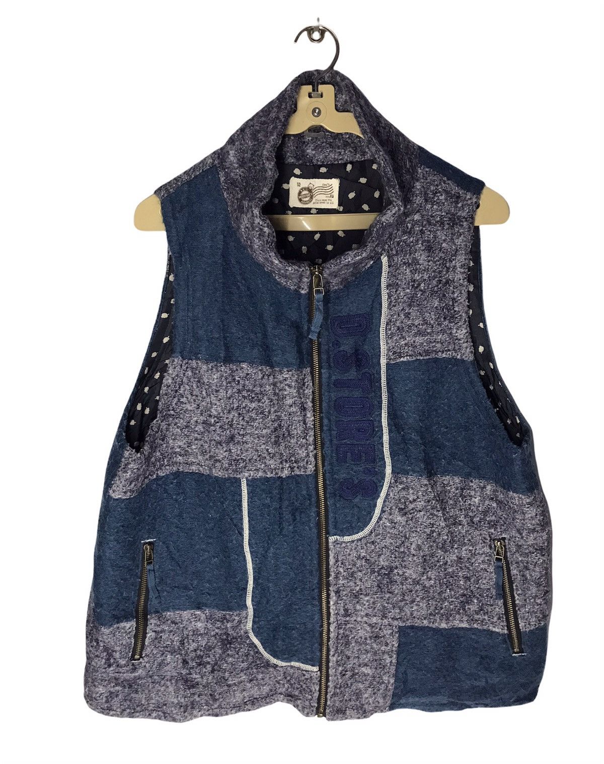 Japanese Brand 🔥offer🔥Drugstore patchwork sleeveless fleece zipper jacket Size US M / EU 48-50 / 2 - 1 Thumbnail