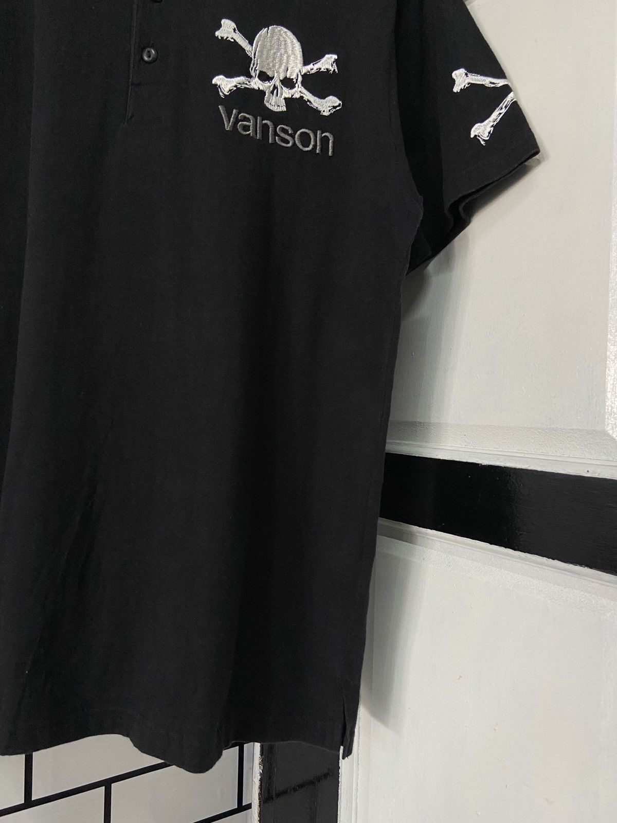 Vanson Leathers × Vintage Vintage Vanson Skull Crossbones Embroidered Polos Size US M / EU 48-50 / 2 - 6 Thumbnail