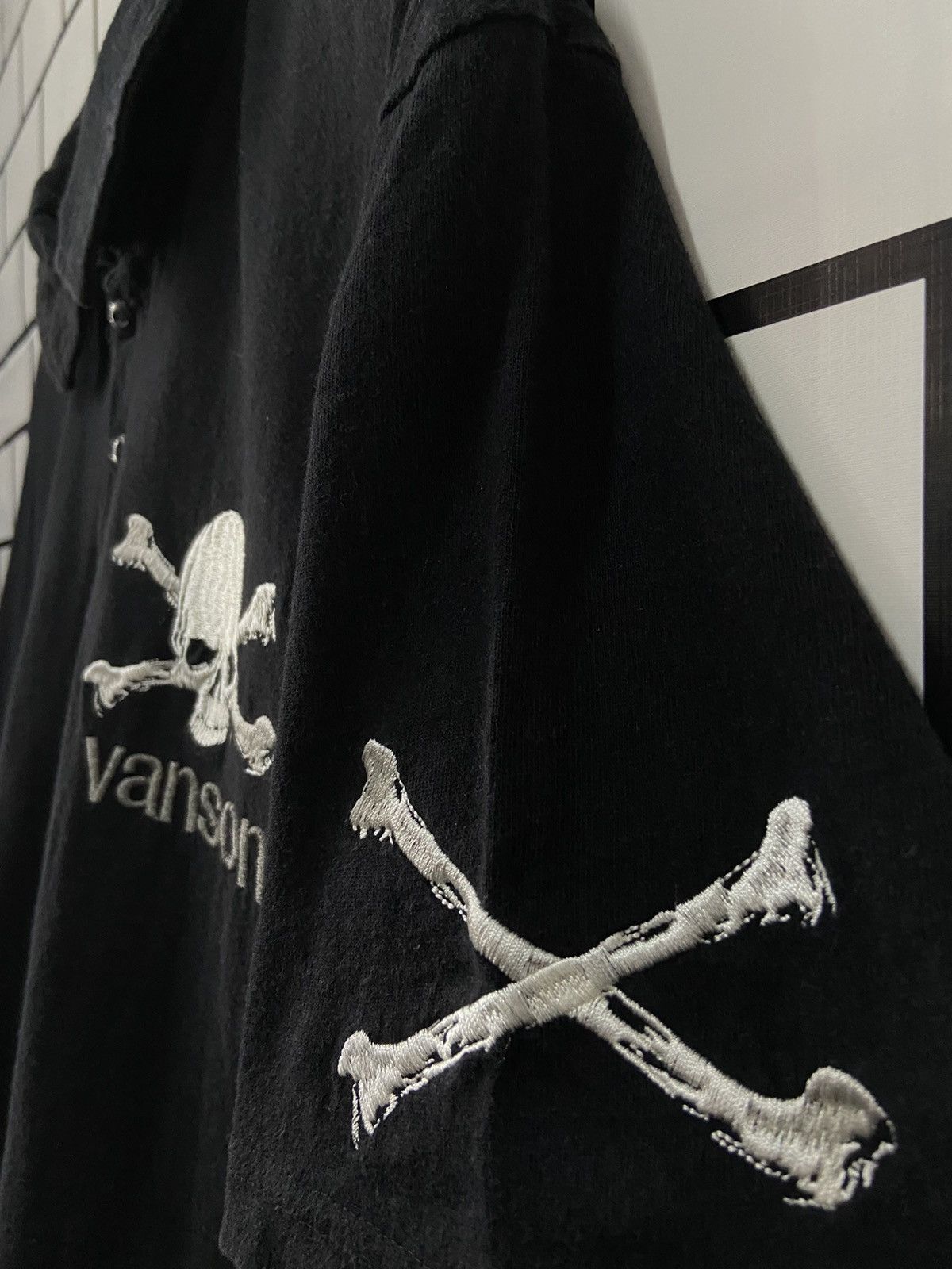 Vanson Leathers × Vintage Vintage Vanson Skull Crossbones Embroidered Polos Size US M / EU 48-50 / 2 - 7 Thumbnail