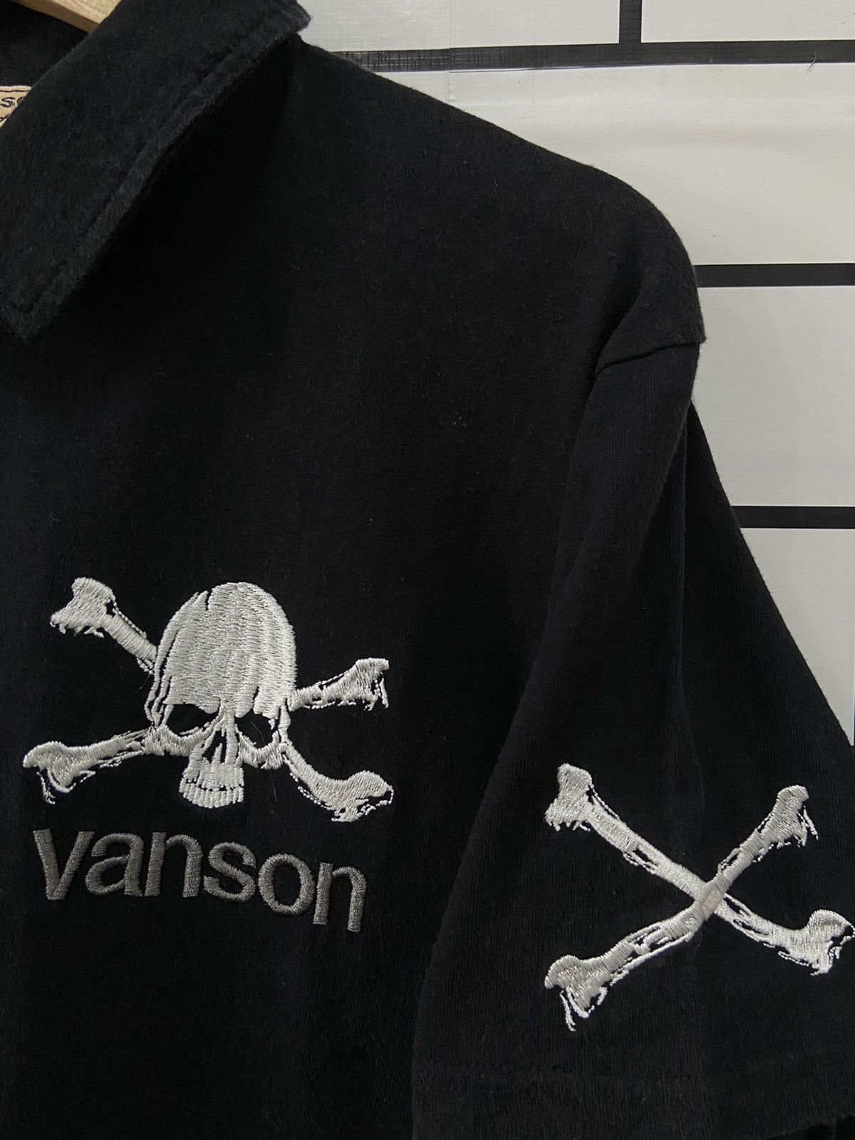 Vanson Leathers × Vintage Vintage Vanson Skull Crossbones Embroidered Polos Size US M / EU 48-50 / 2 - 8 Thumbnail
