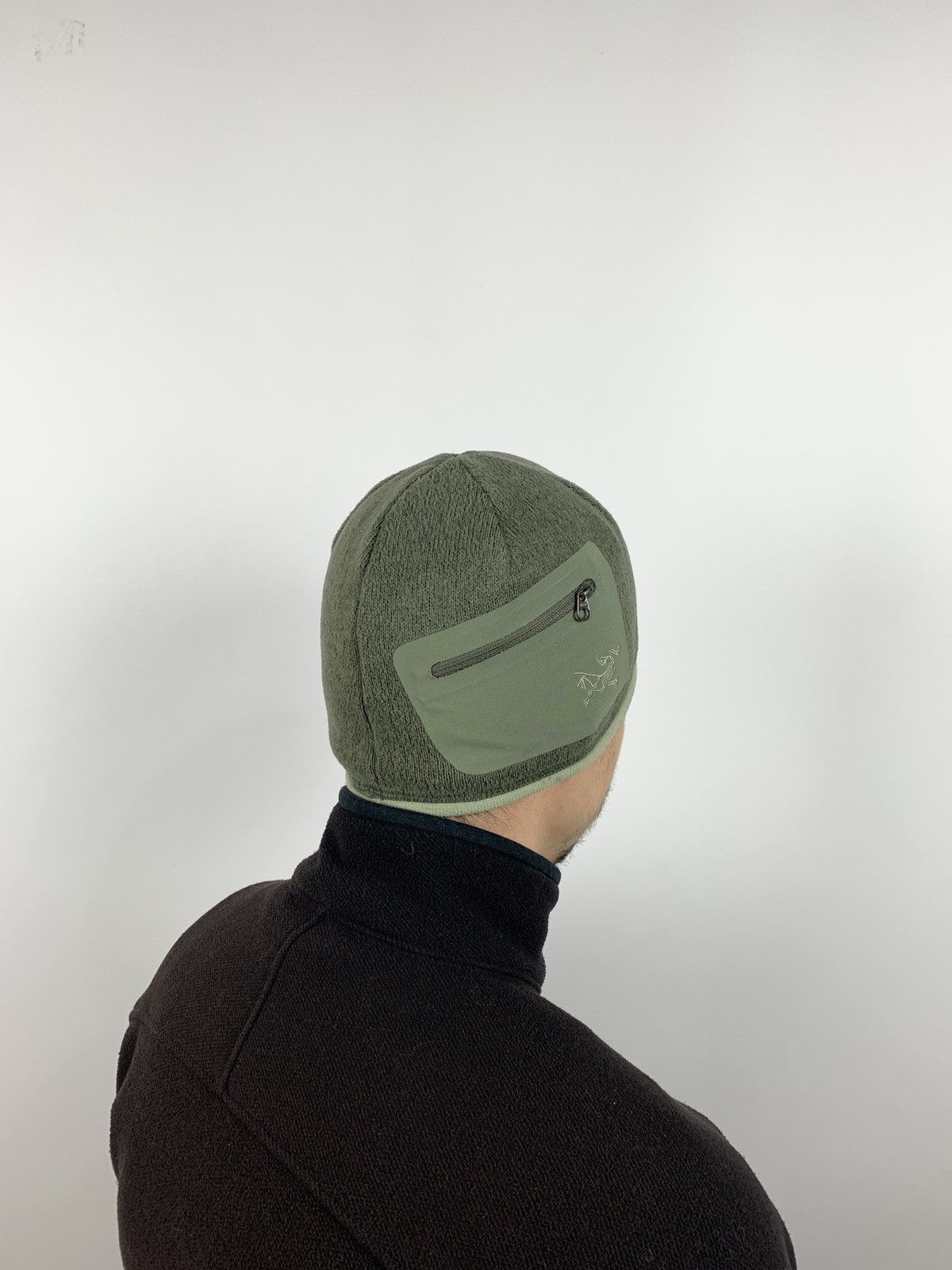 Arc'teryx Arcteryx Polartec Fleece Zip Pocket Khaki Beanie Hats Size ONE SIZE - 2 Thumbnail