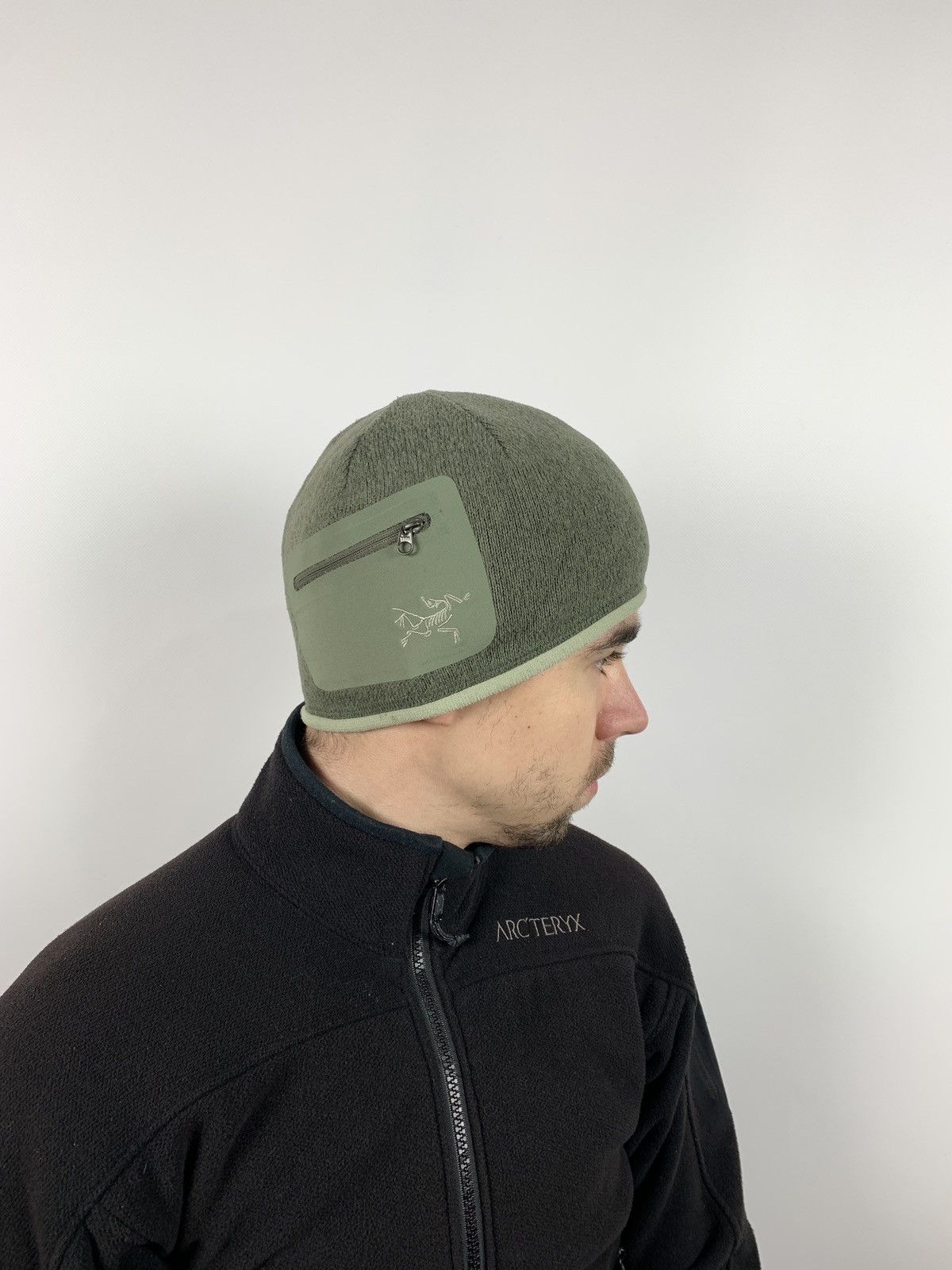 Arc'teryx Arcteryx Polartec Fleece Zip Pocket Khaki Beanie Hats Size ONE SIZE - 1 Thumbnail