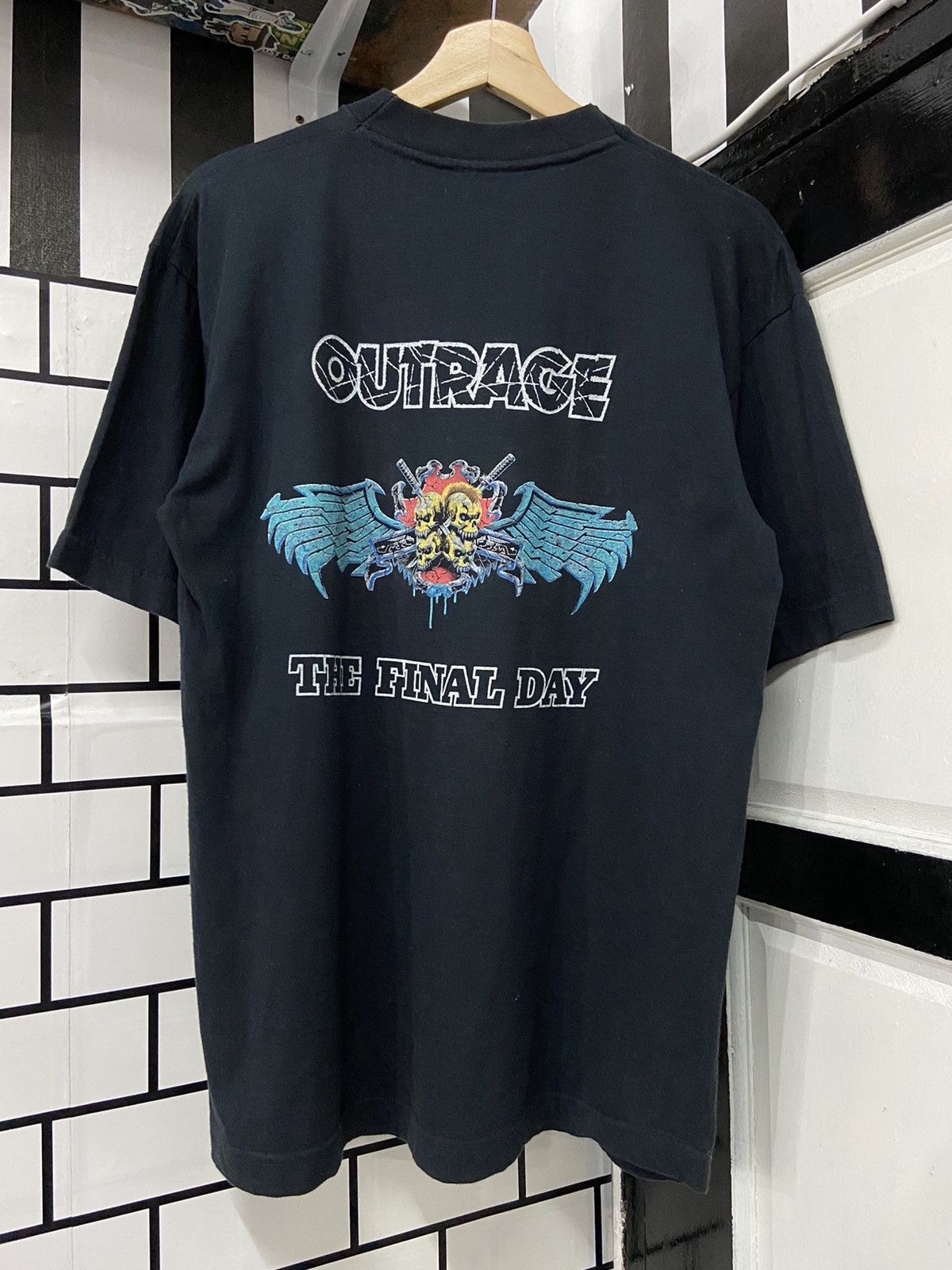 Band Tees × Vintage Vintage 90’s Outrage The Final Day Japanese Band Tshirt Size US M / EU 48-50 / 2 - 2 Thumbnail