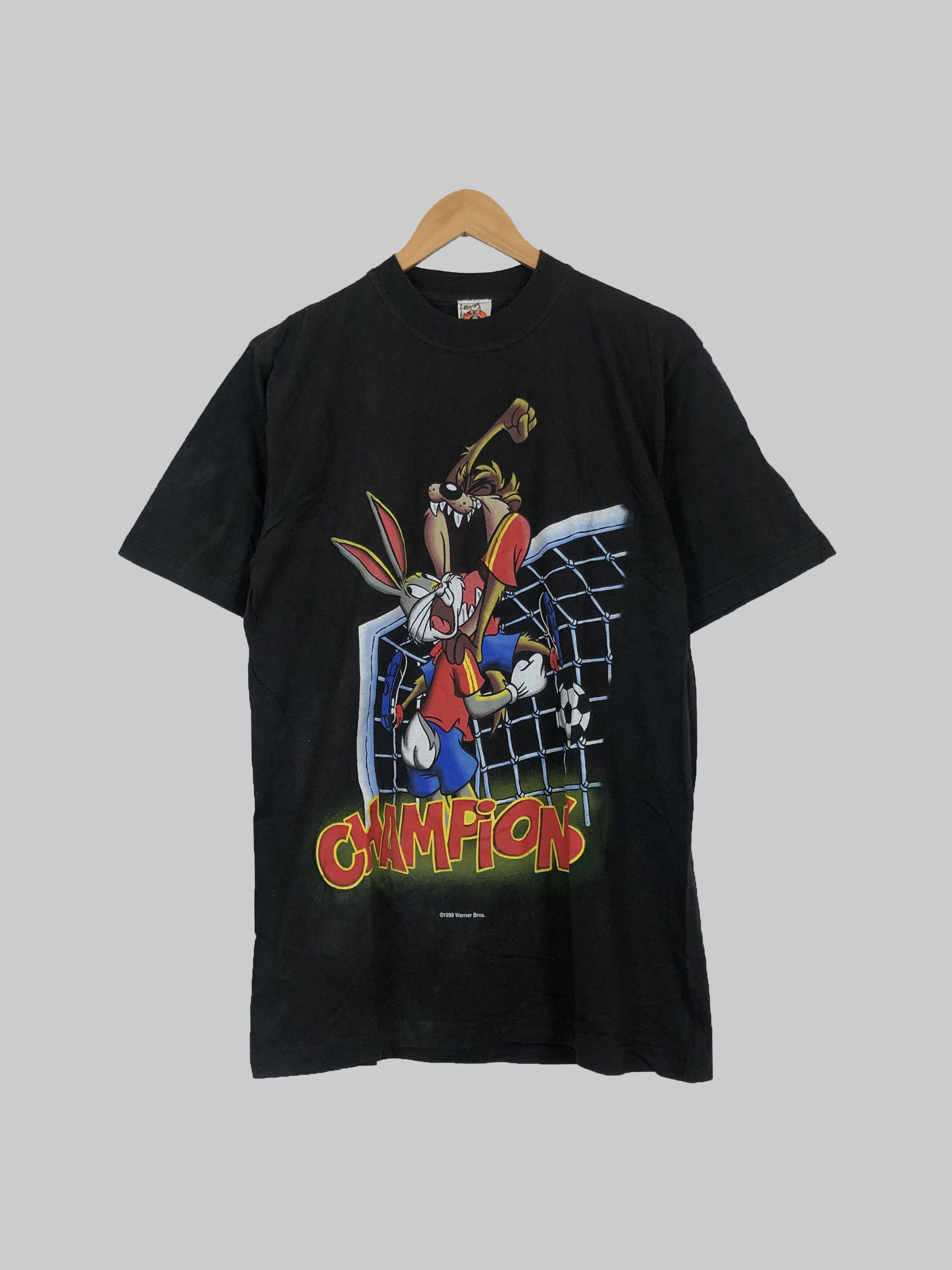 Cartoon Network Vintage 1998 Taz & Bugs Bunny Champions Soccer Warner Bros Size US S / EU 44-46 / 1 - 1 Thumbnail