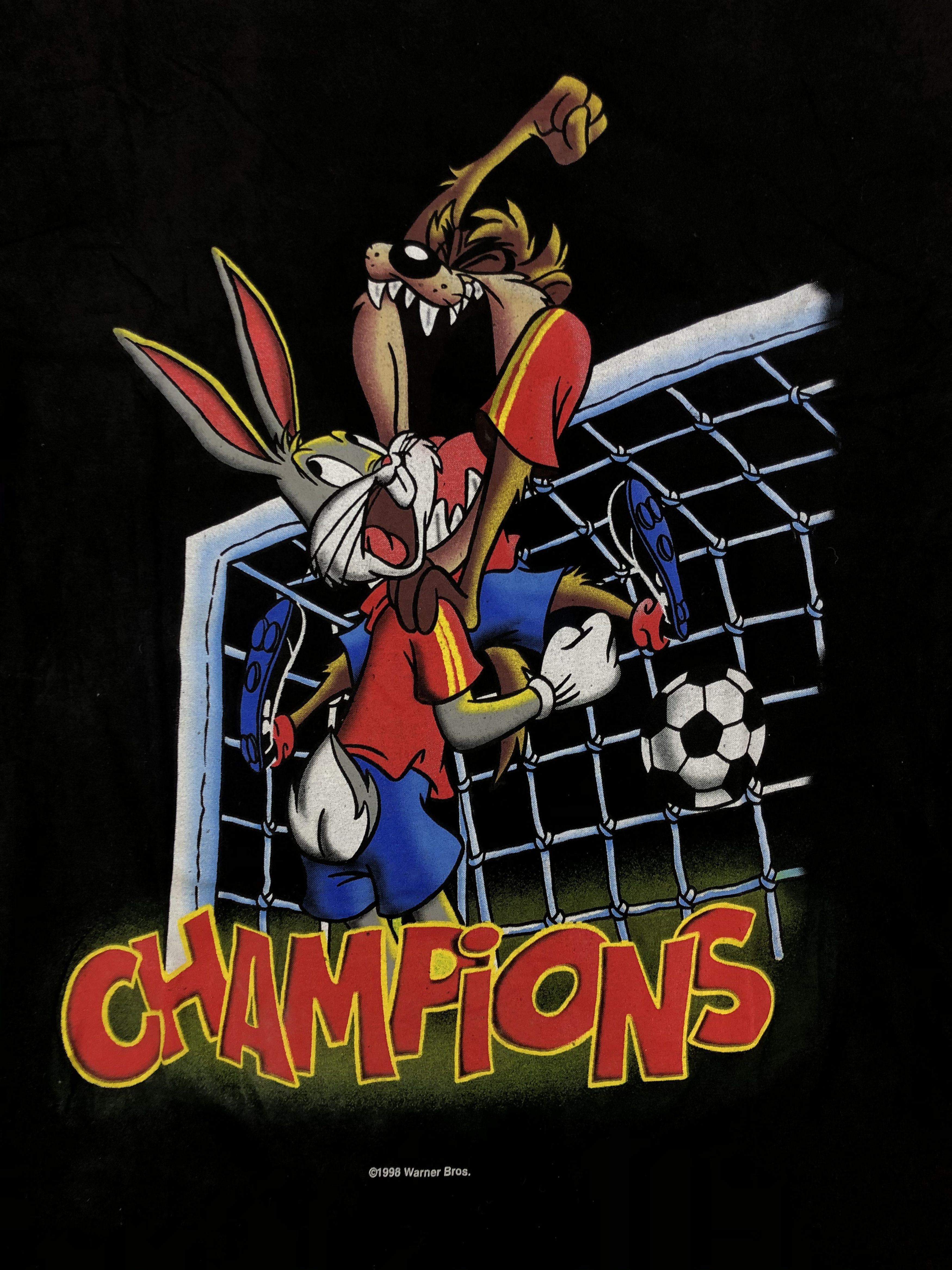 Cartoon Network Vintage 1998 Taz & Bugs Bunny Champions Soccer Warner Bros Size US S / EU 44-46 / 1 - 3 Thumbnail