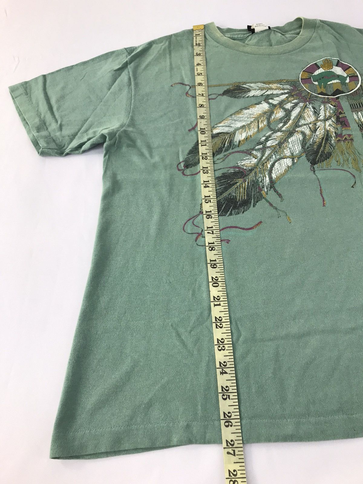 Vintage Diamond Dust Red Indian Feather Tee T-shirt Printed Size US L / EU 52-54 / 3 - 9 Thumbnail