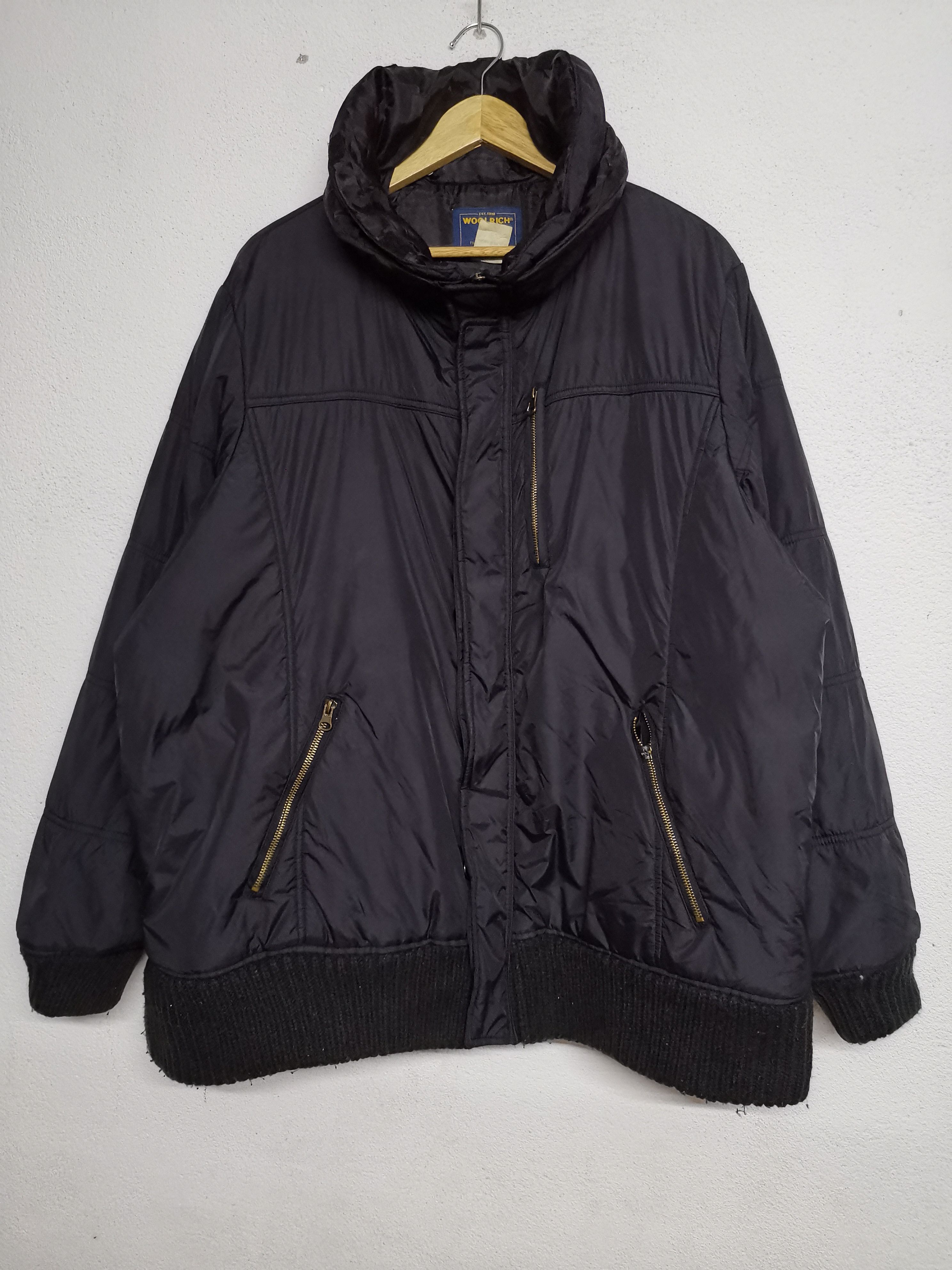 image of Woolrich Woolen Mills Woolrich Fullzipper Button Puffer Jackets in Black, Men's (Size 2XL)