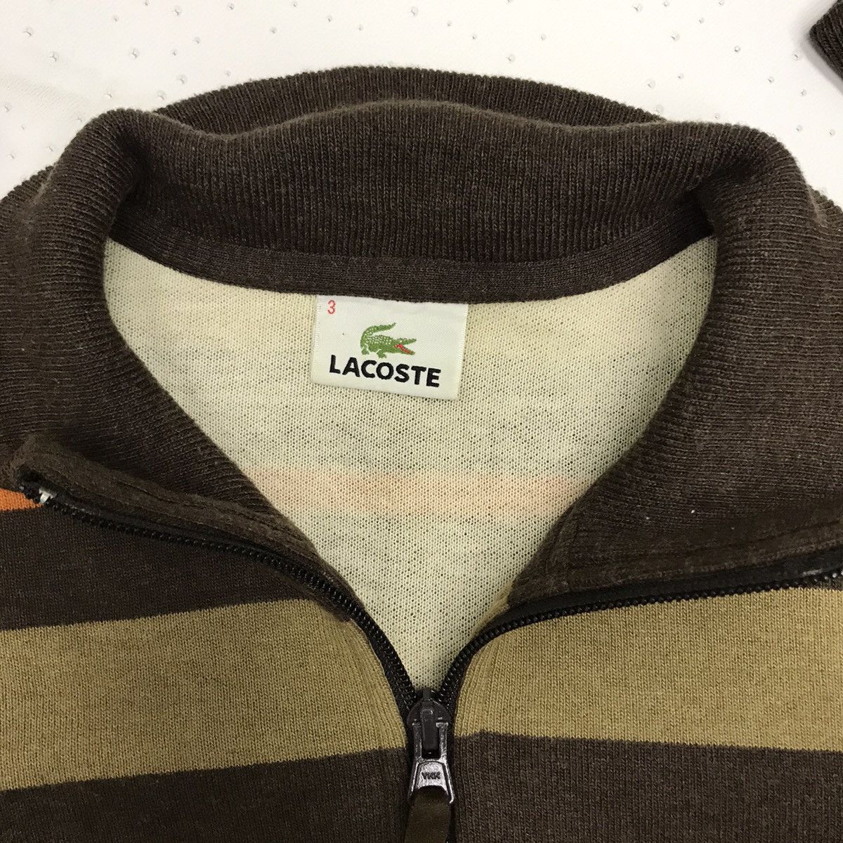 Lacoste × Vintage LACOSTE Stripe Half Zip Sweater #1129 Size US L / EU 52-54 / 3 - 5 Thumbnail