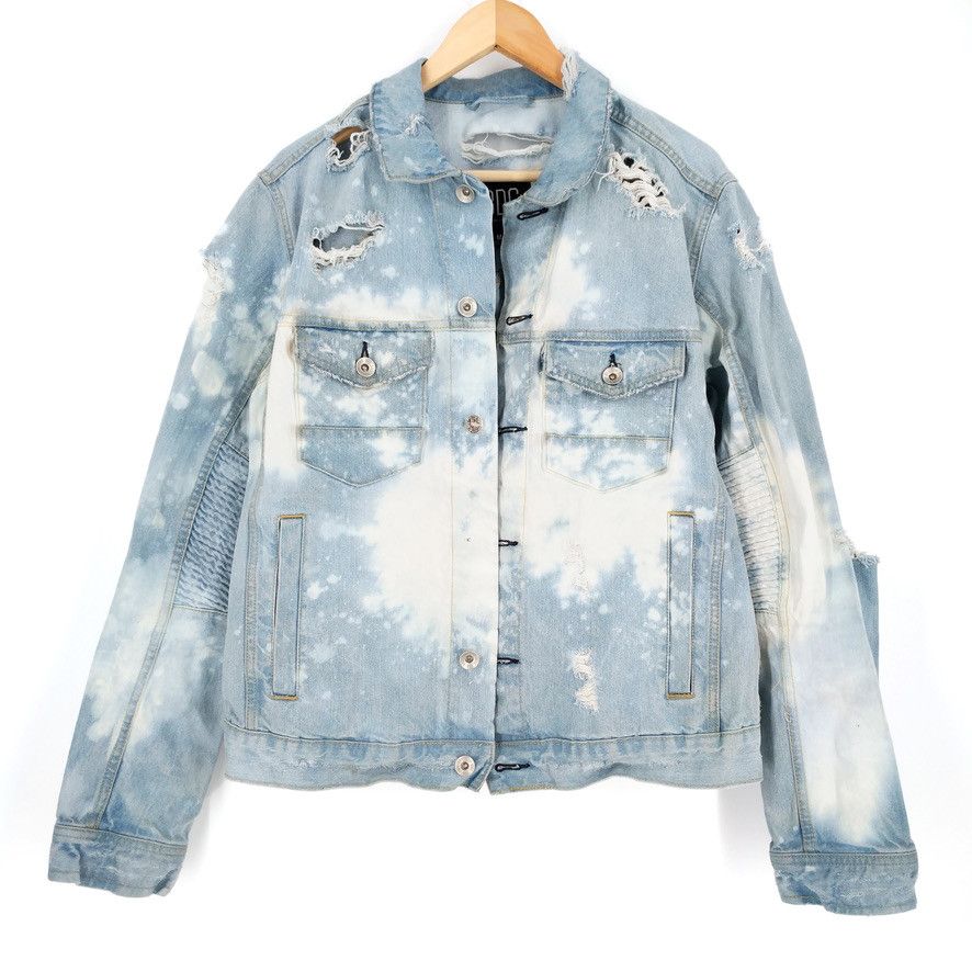 Bdg BDG Custom Hand Bleached Distressed Denim Jean Jacket Size US M / EU 48-50 / 2 - 1 Thumbnail