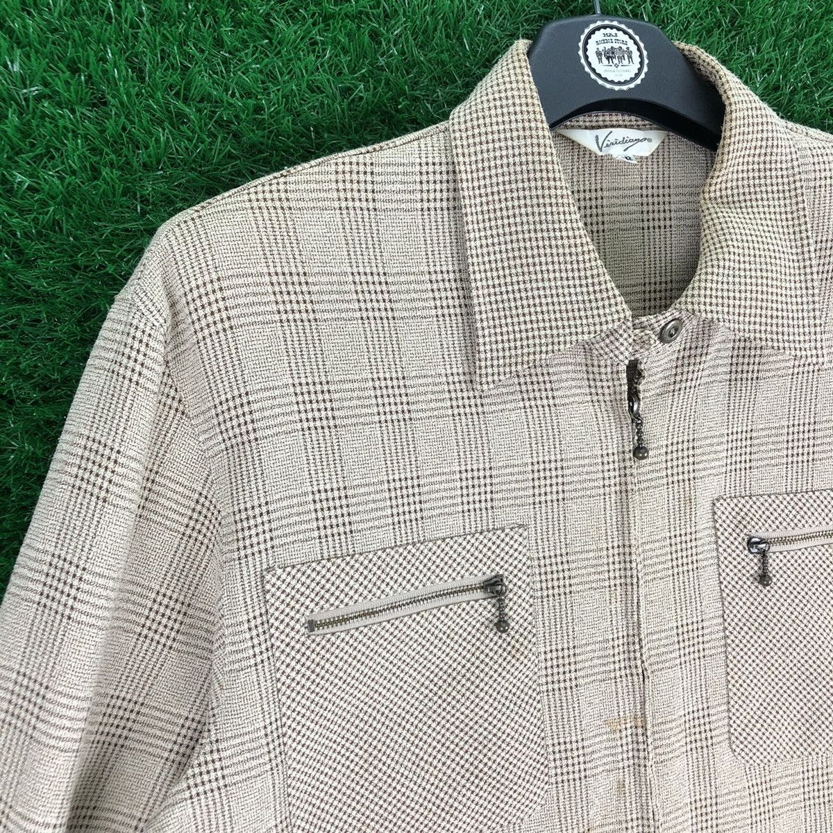Japanese Brand Vintage 80's Wool Zipper Jacket Tartan Check by Vinidiany Size M / US 6-8 / IT 42-44 - 2 Thumbnail