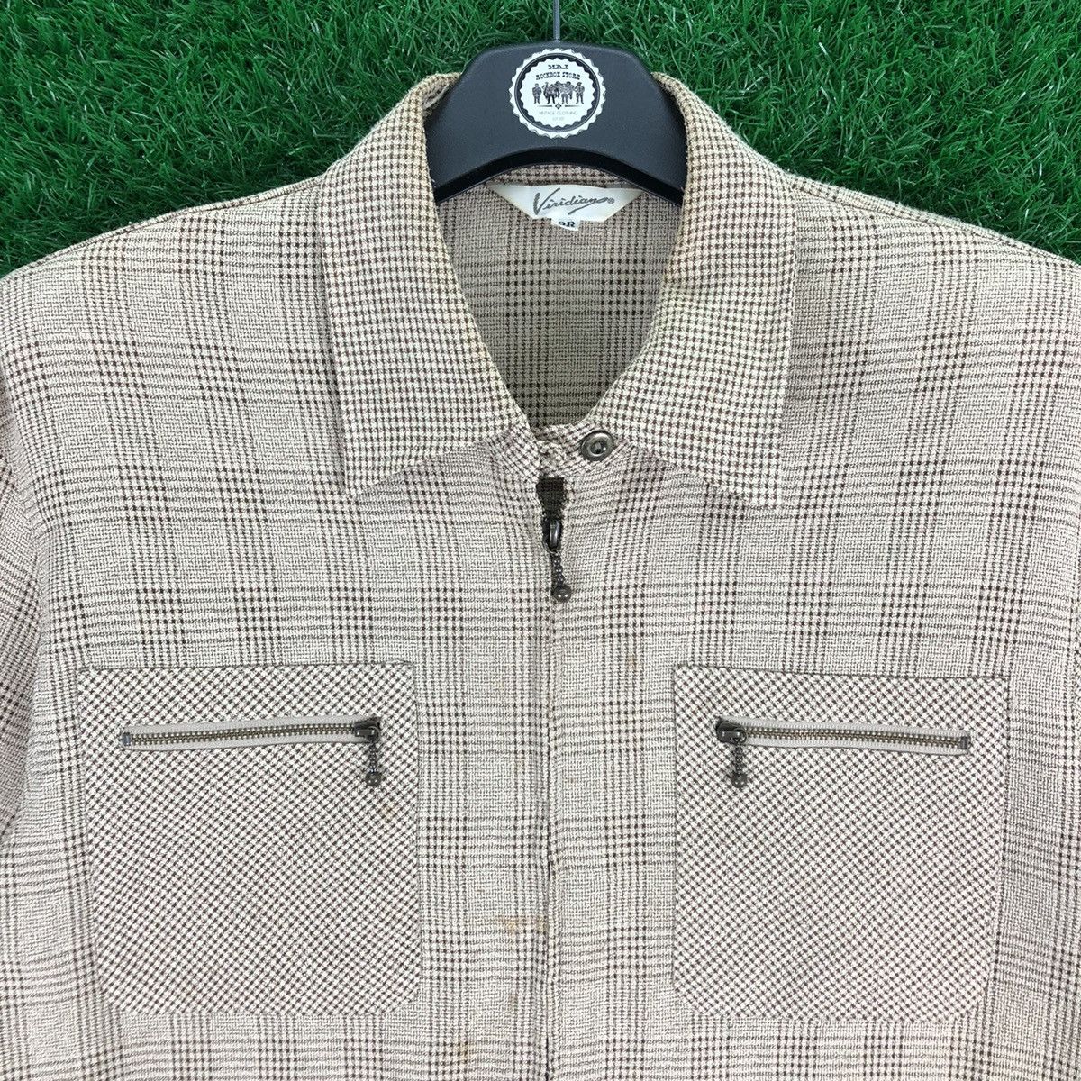 Japanese Brand Vintage 80's Wool Zipper Jacket Tartan Check by Vinidiany Size M / US 6-8 / IT 42-44 - 7 Thumbnail