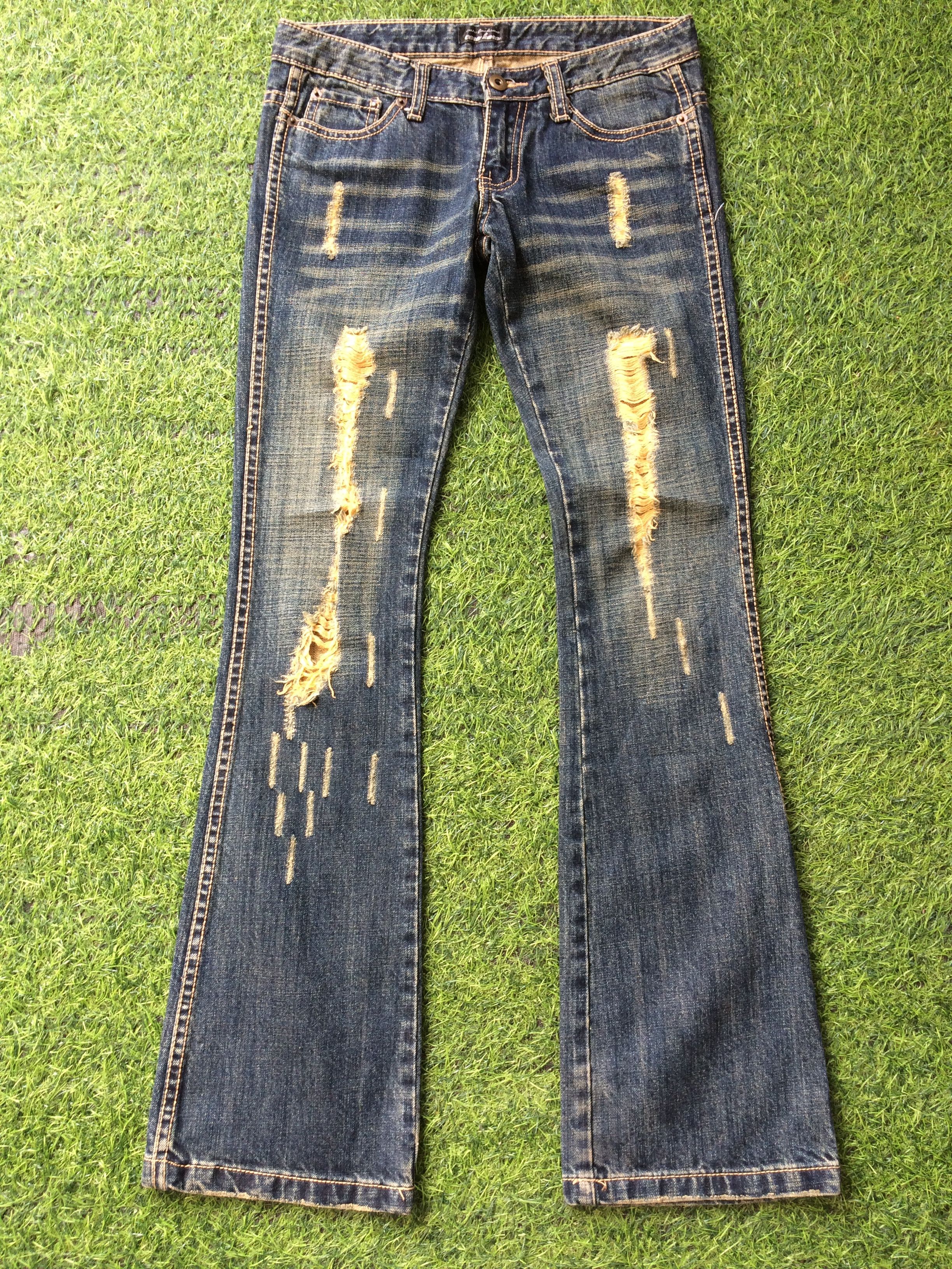 If Six Was Nine × Japanese Brand Y2K Low Waist Flared Wide Leg Jeans #D-506 Size US 26 / EU 42 - 1 Thumbnail