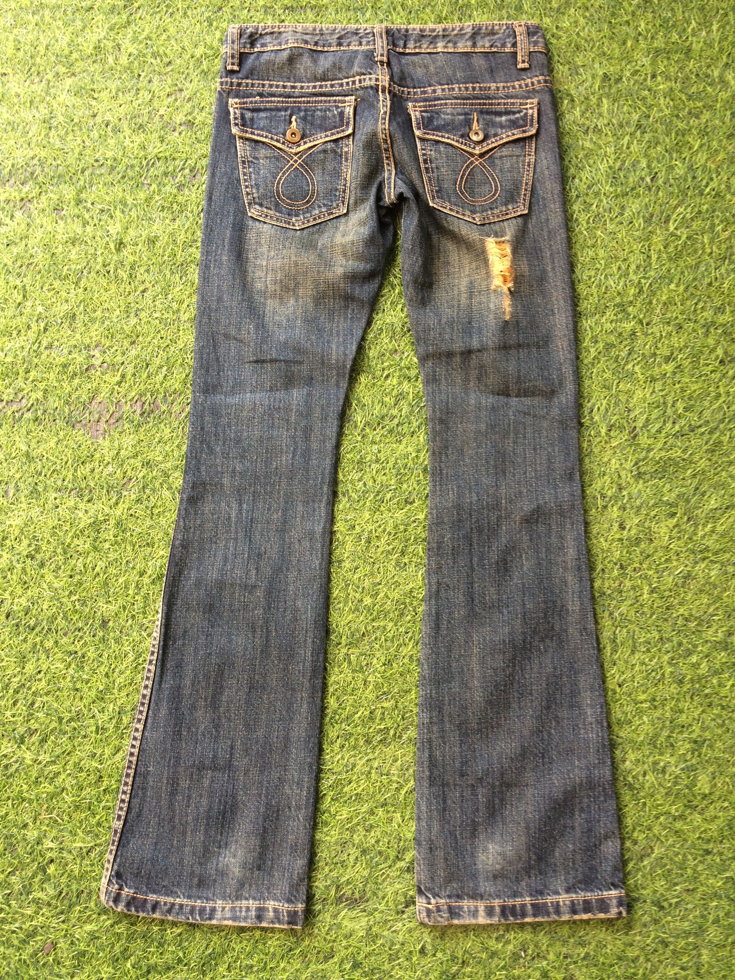If Six Was Nine × Japanese Brand Y2K Low Waist Flared Wide Leg Jeans #D-506 Size US 26 / EU 42 - 2 Thumbnail