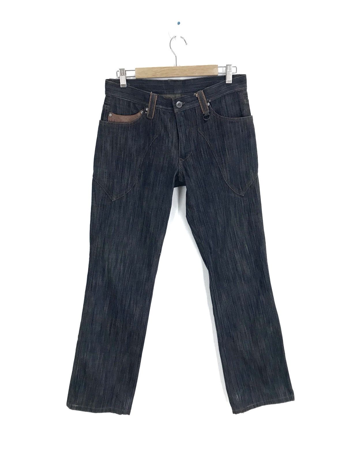 Nicole Club NICOLE CLUB FOR MEN Japan Leather Pocket Denim Jeans Size US 31 - 1 Thumbnail