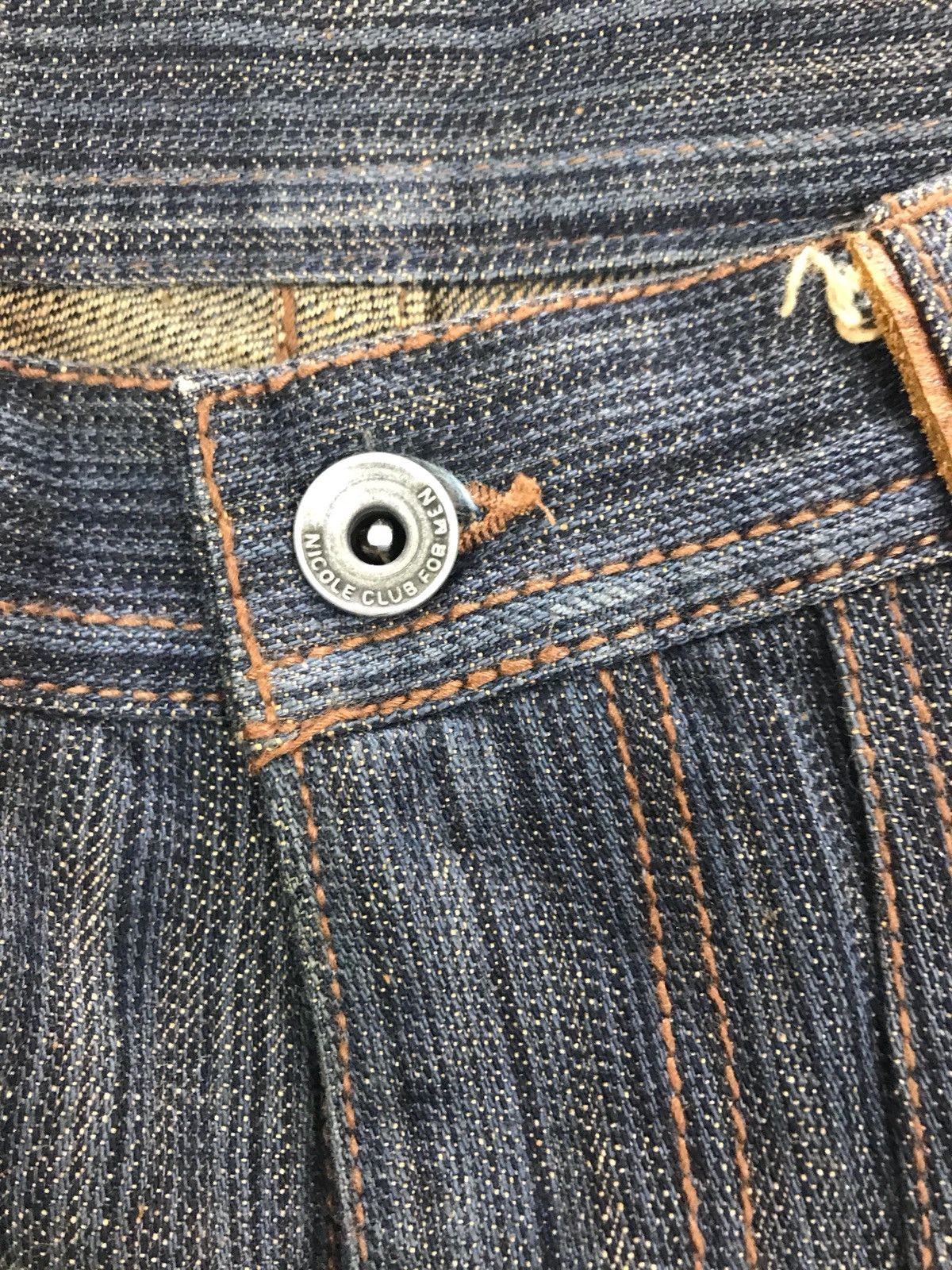 Nicole Club NICOLE CLUB FOR MEN Japan Leather Pocket Denim Jeans Size US 31 - 7 Thumbnail