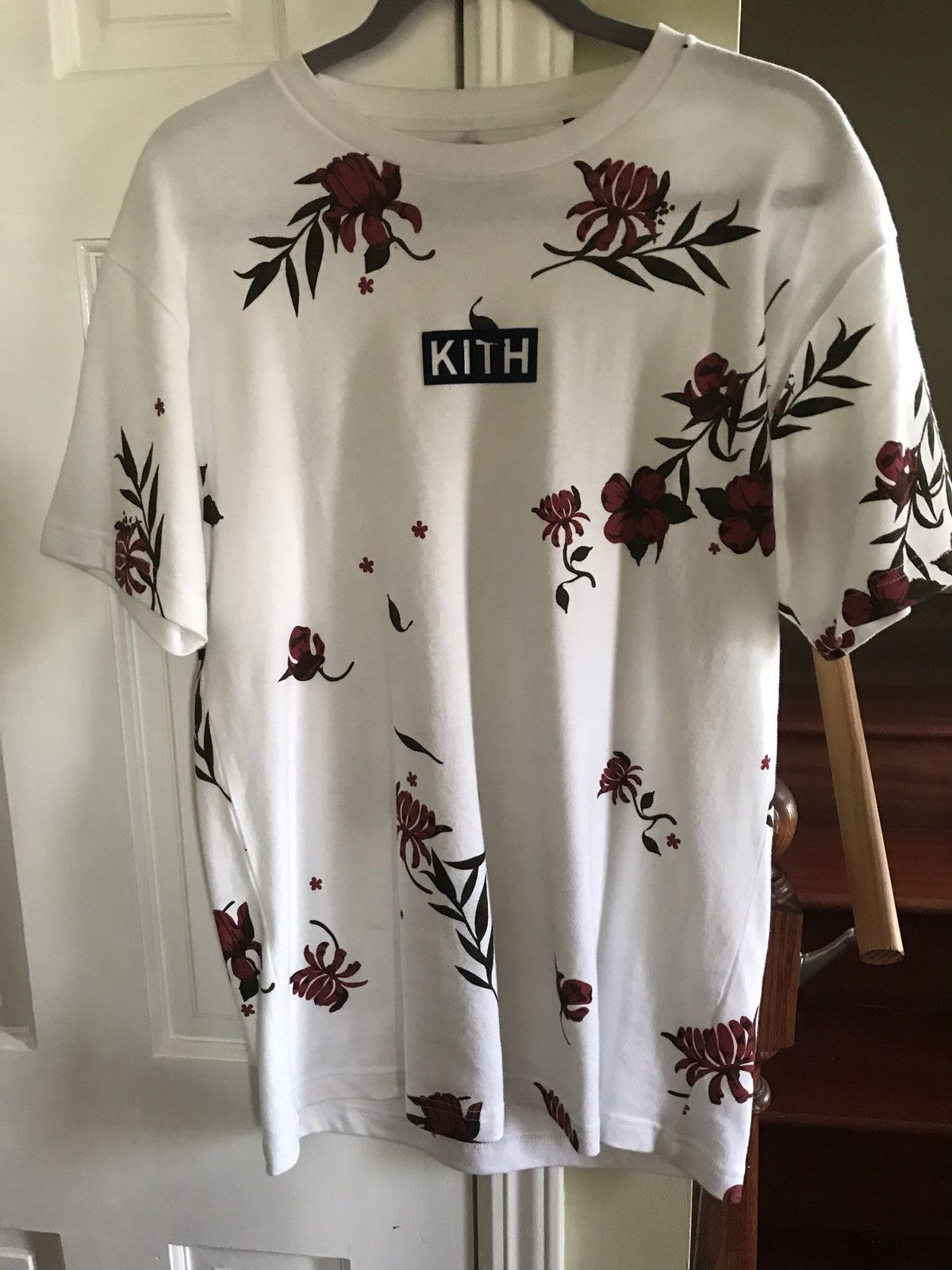 image of Ss18 Kith Floral Classic Logo Tee in White, Men's (Size Small)