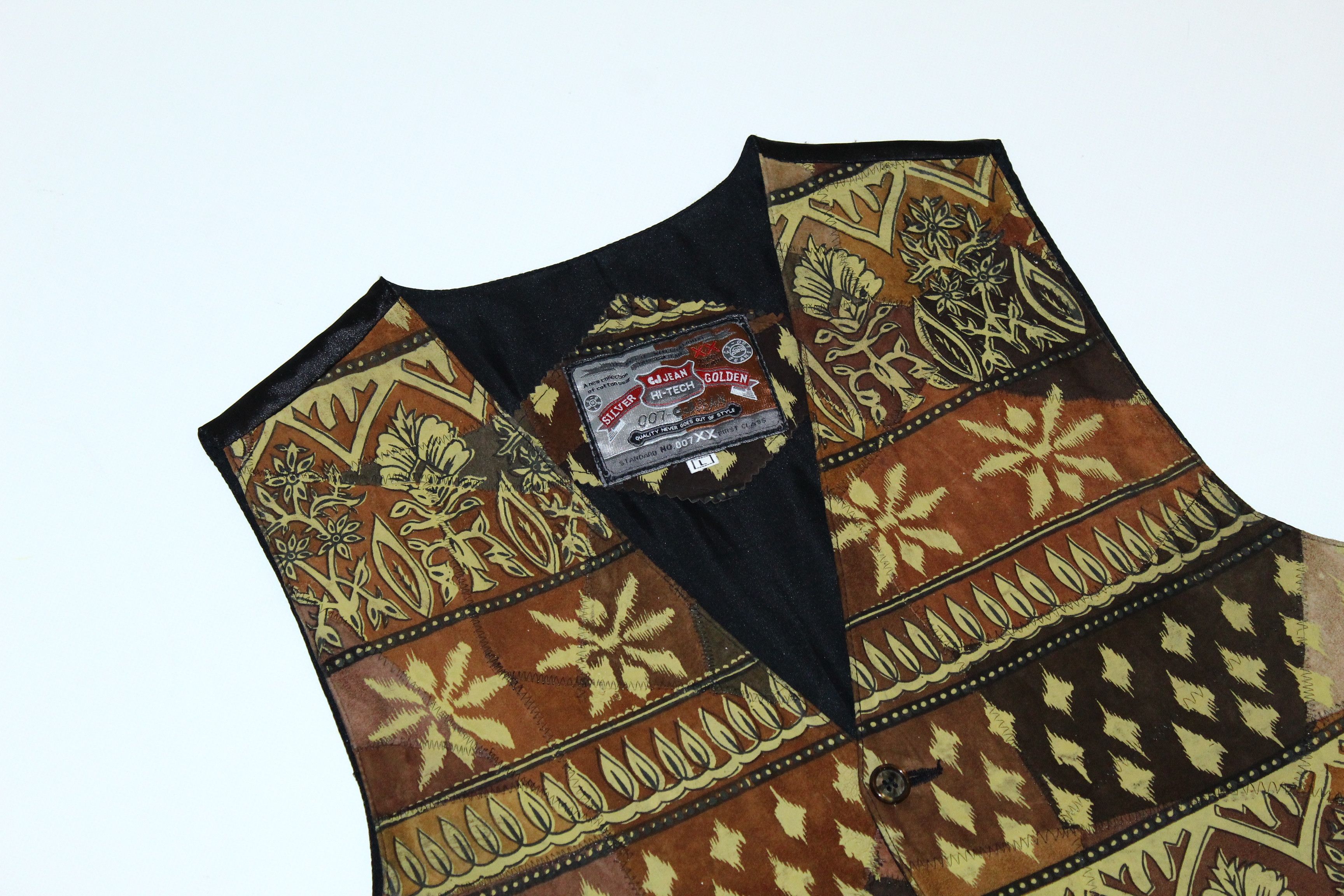 Leather 💥 RARE VTG 💥 007 CJ Jeans Native Art Leather Biker Vest Size US L / EU 52-54 / 3 - 2 Thumbnail
