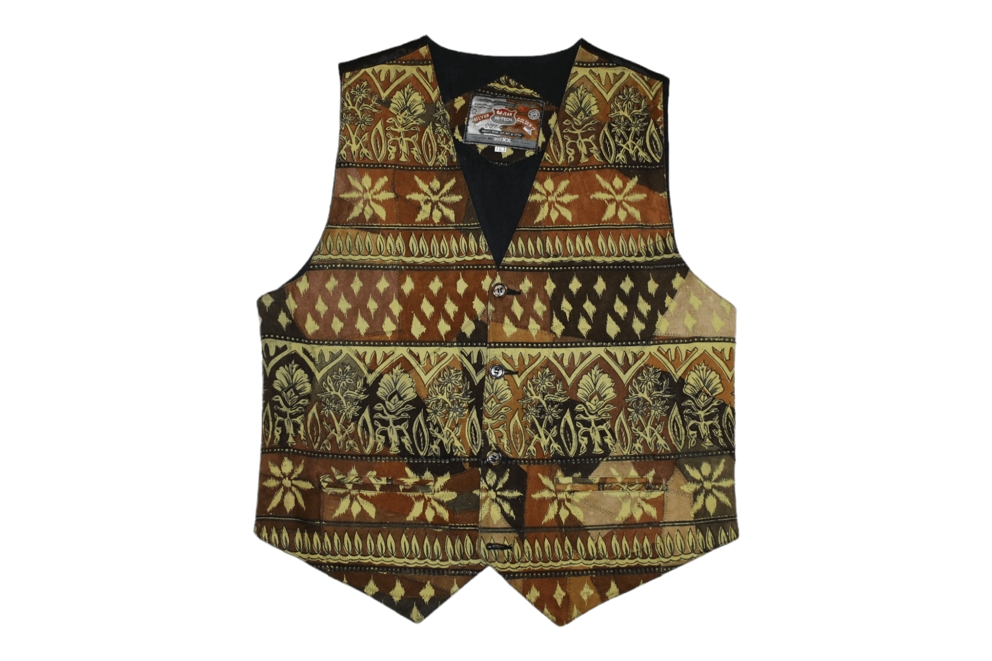 Leather 💥 RARE VTG 💥 007 CJ Jeans Native Art Leather Biker Vest Size US L / EU 52-54 / 3 - 1 Thumbnail