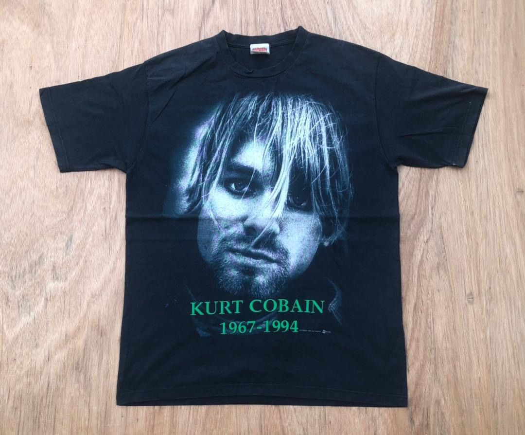 image of Kurt Cobain x Nirvana Vintage Tee Nirvana Bootleg Tee C1 in Black, Men's (Size XL)