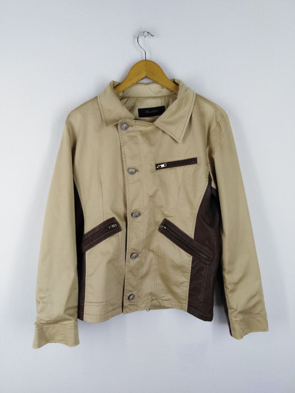 Japanese Brand × Vintage BREATHMINt MIXED KHAKI LEATHER BONDAGE JACKET BOTOK Size US M / EU 48-50 / 2 - 1 Thumbnail
