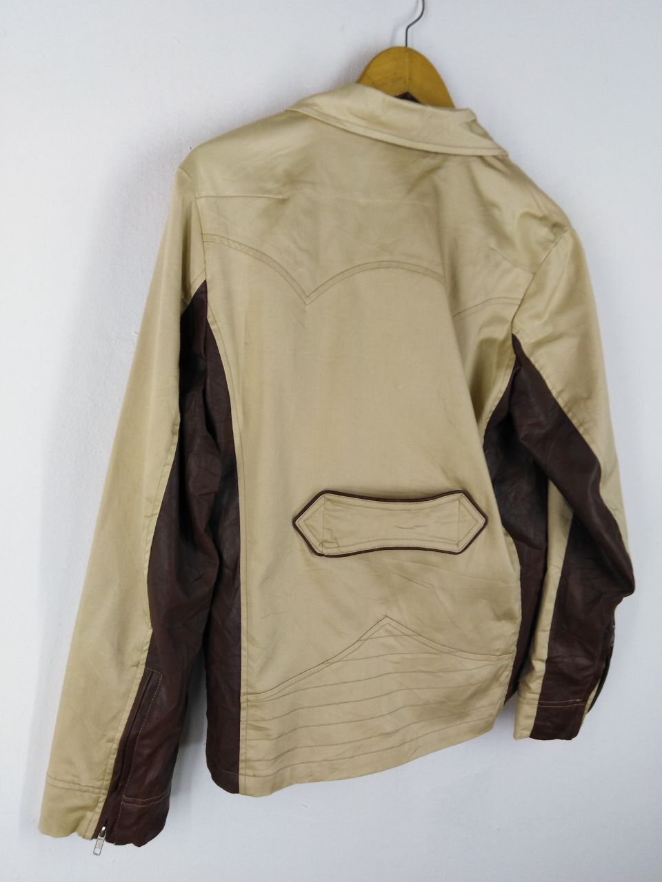 Japanese Brand × Vintage BREATHMINt MIXED KHAKI LEATHER BONDAGE JACKET BOTOK Size US M / EU 48-50 / 2 - 2 Thumbnail