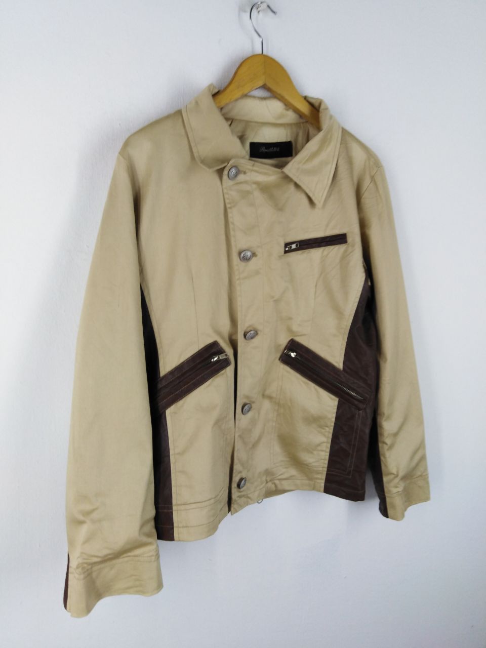 Japanese Brand × Vintage BREATHMINt MIXED KHAKI LEATHER BONDAGE JACKET BOTOK Size US M / EU 48-50 / 2 - 10 Thumbnail
