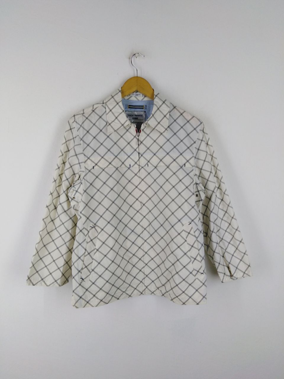 Japanese Brand × Kansai Yamamoto CROSS STRIPE KANSAI YAMAMOTO HOMME ZIPPER WHITE JACKET Size US M / EU 48-50 / 2 - 1 Thumbnail
