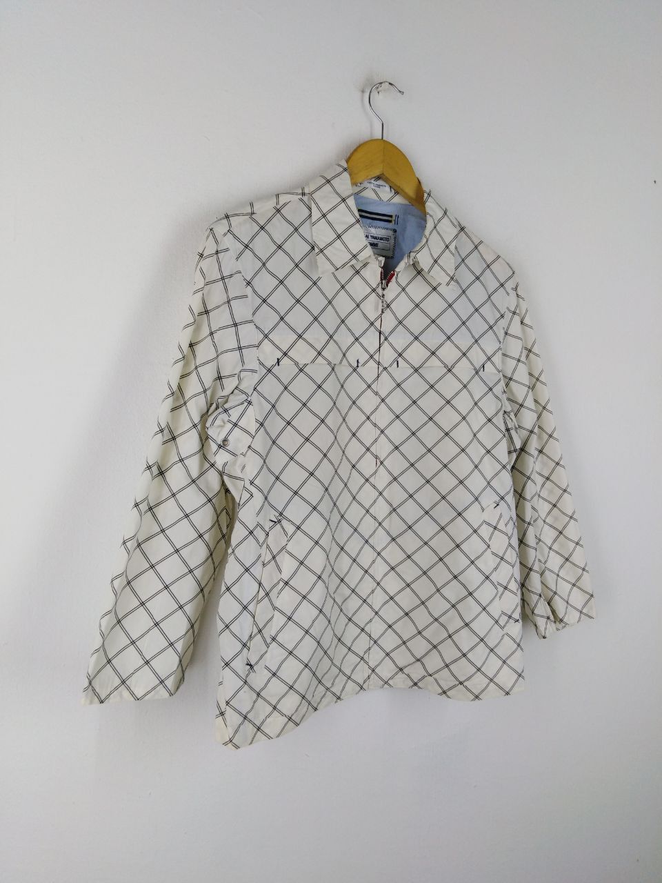 Japanese Brand × Kansai Yamamoto CROSS STRIPE KANSAI YAMAMOTO HOMME ZIPPER WHITE JACKET Size US M / EU 48-50 / 2 - 5 Thumbnail