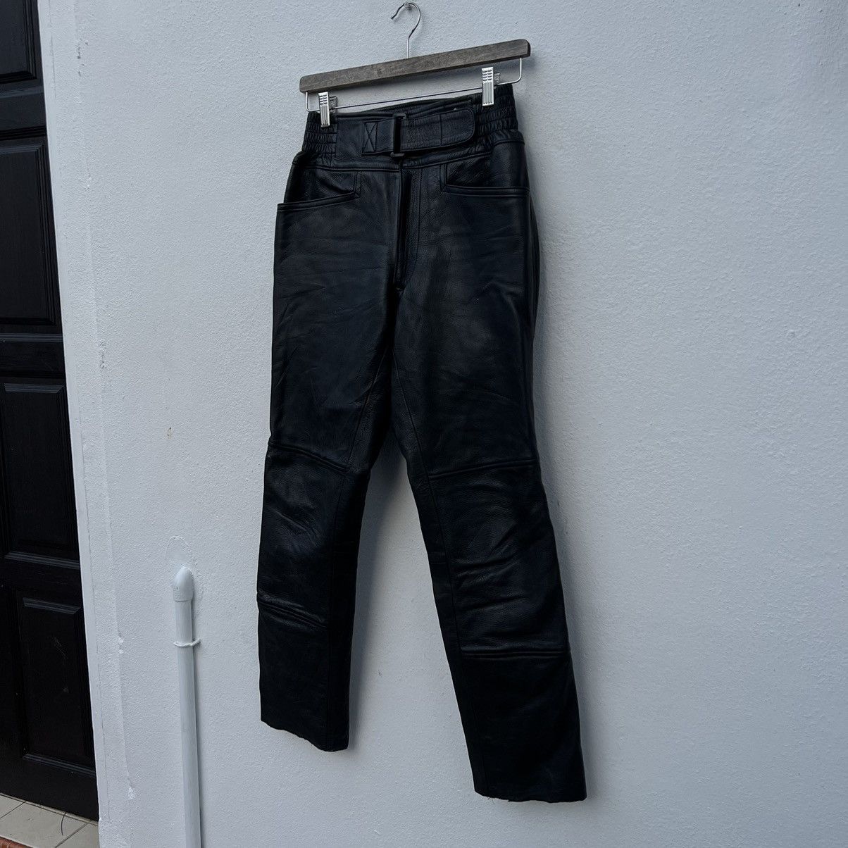 Japanese Brand VINTAGE KUSHITANI NAMAMATSU LEATHER PANTS RARE STYLE Size US 26 / EU 42 - 2 Thumbnail