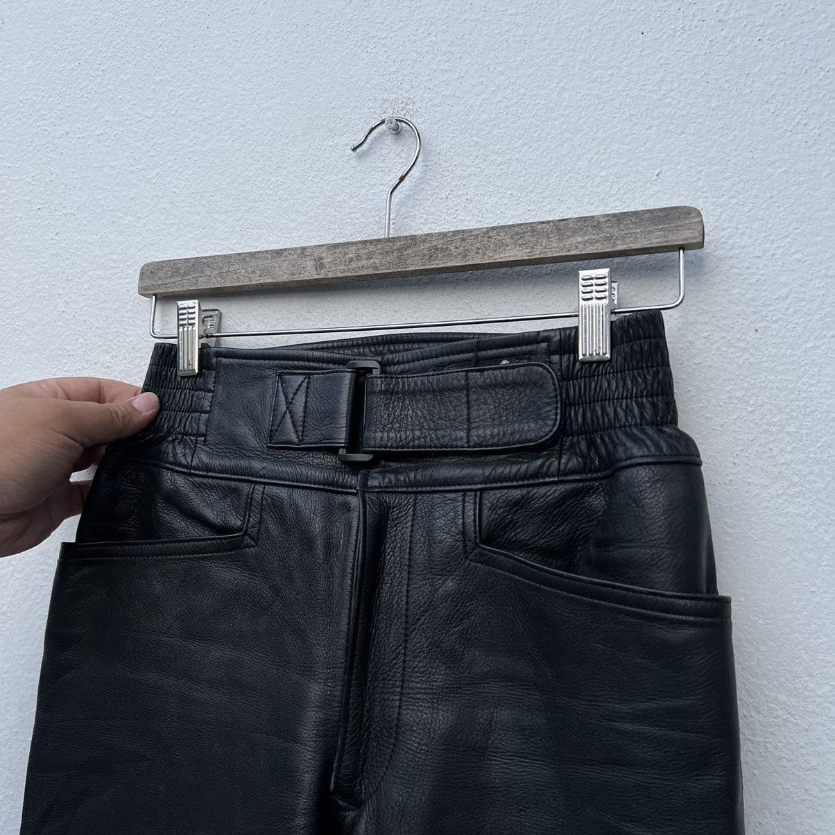 Japanese Brand VINTAGE KUSHITANI NAMAMATSU LEATHER PANTS RARE STYLE Size US 26 / EU 42 - 4 Thumbnail