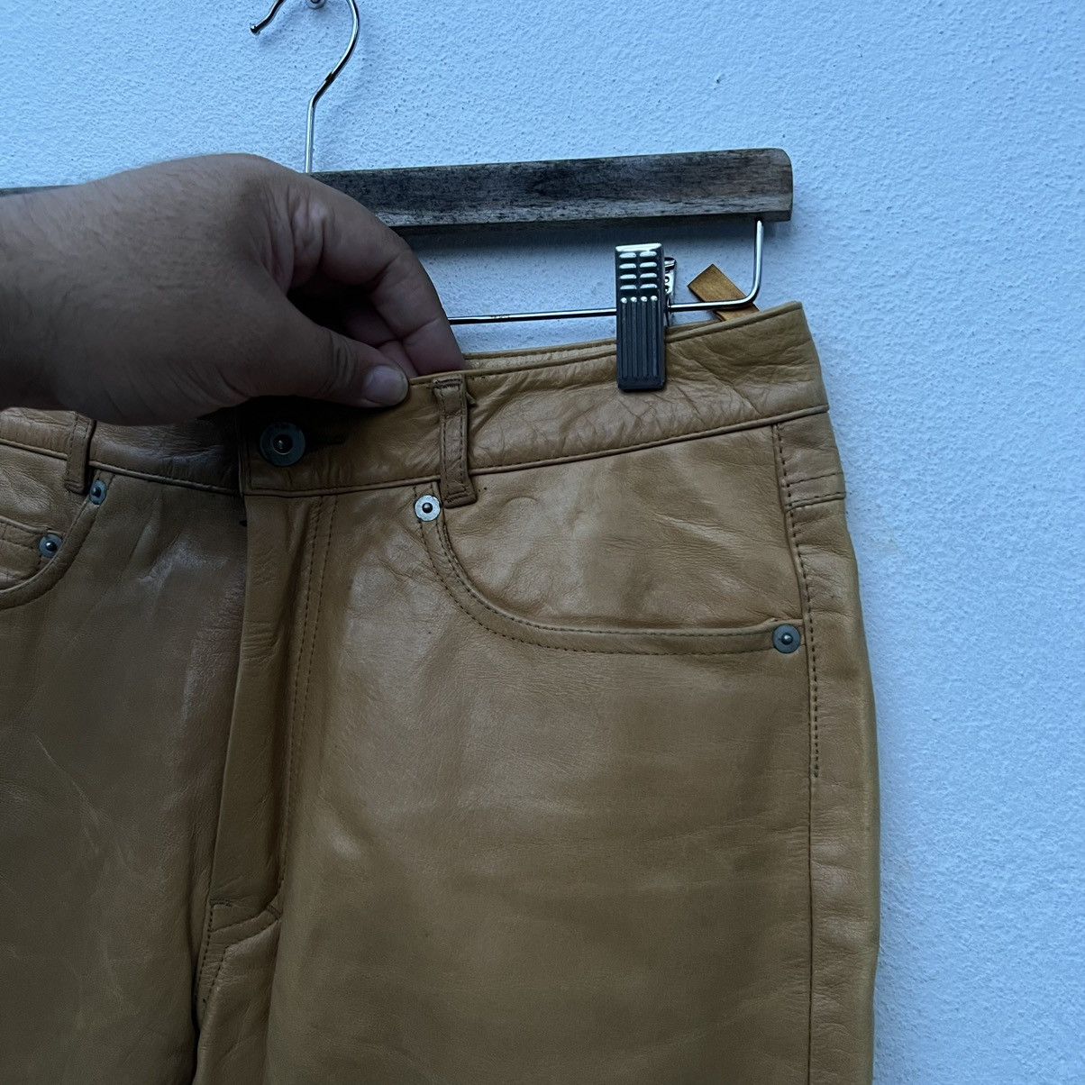 Genuine Leather VINTAGE RACER LEATHER PANTS RIGHT-ON JAPAN NICE DESIGN Size US 30 / EU 46 - 4 Thumbnail