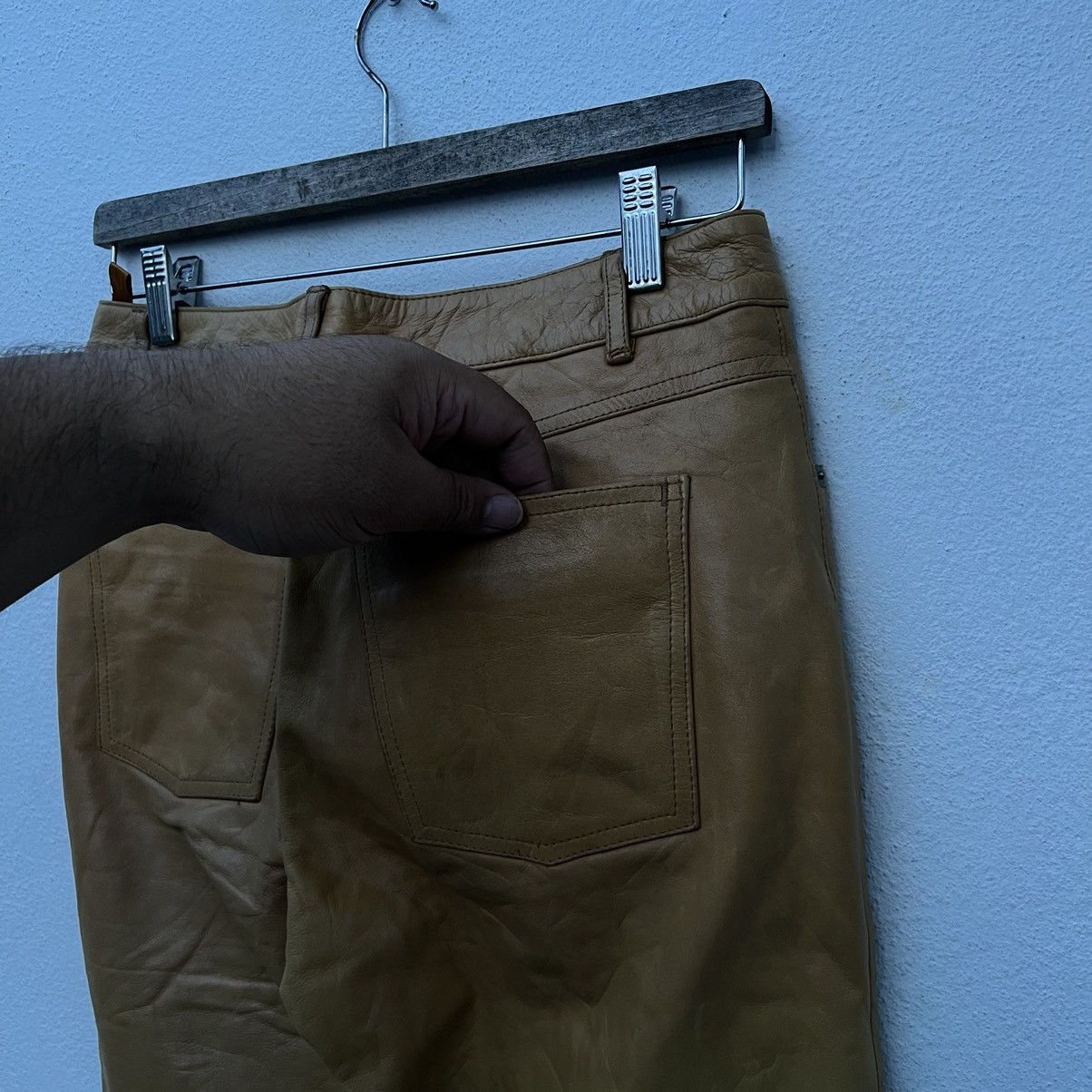 Genuine Leather VINTAGE RACER LEATHER PANTS RIGHT-ON JAPAN NICE DESIGN Size US 30 / EU 46 - 8 Thumbnail