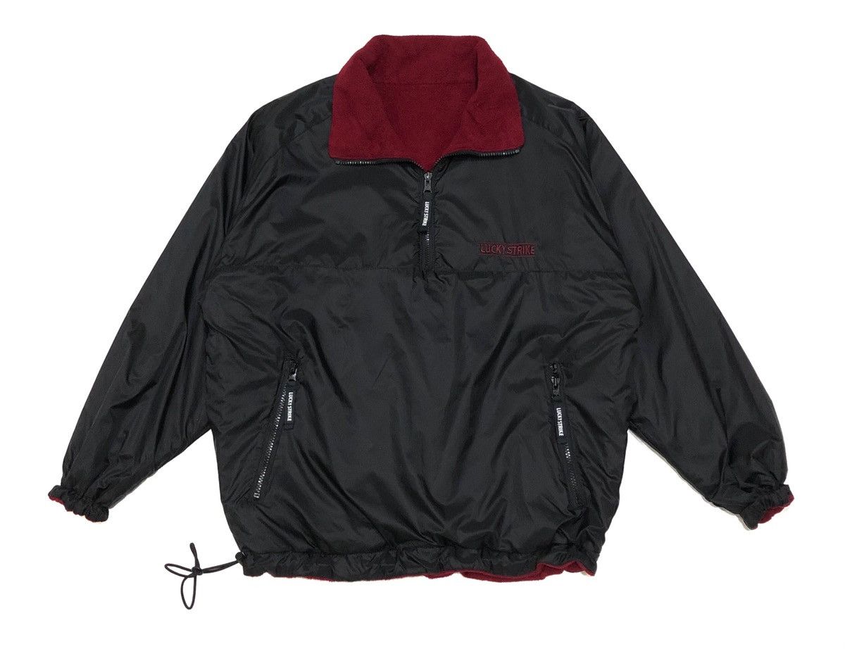 Japanese Brand LUCKY STRIKE Fleece Reversible Nylon 2ways Jacket Size US M / EU 48-50 / 2 - 8 Thumbnail