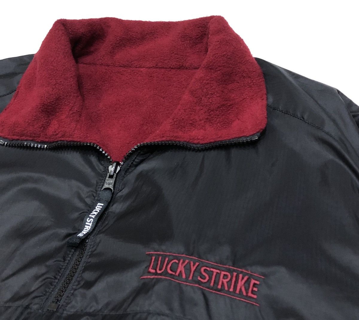 Japanese Brand LUCKY STRIKE Fleece Reversible Nylon 2ways Jacket Size US M / EU 48-50 / 2 - 10 Thumbnail