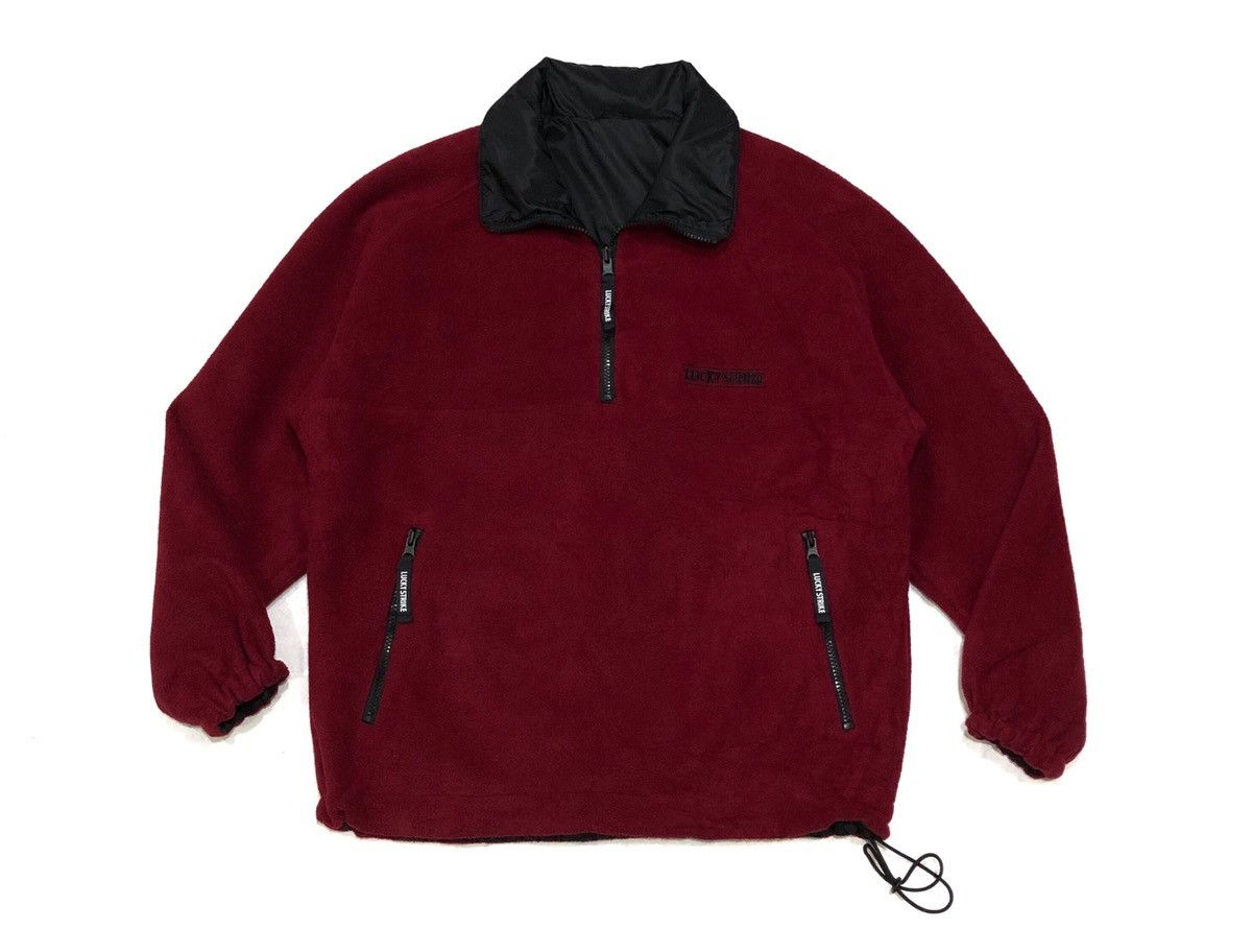 Japanese Brand LUCKY STRIKE Fleece Reversible Nylon 2ways Jacket Size US M / EU 48-50 / 2 - 2 Thumbnail