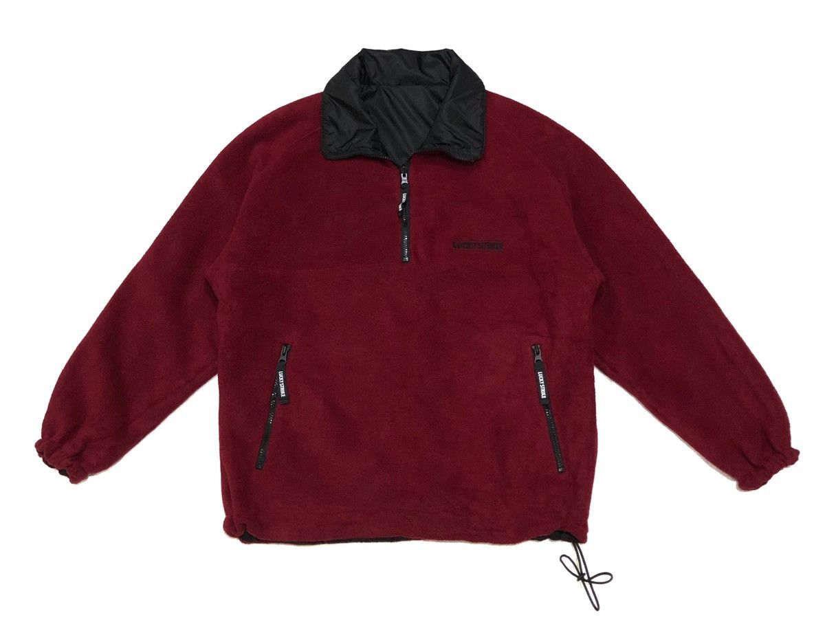 Japanese Brand LUCKY STRIKE Fleece Reversible Nylon 2ways Jacket Size US M / EU 48-50 / 2 - 4 Thumbnail
